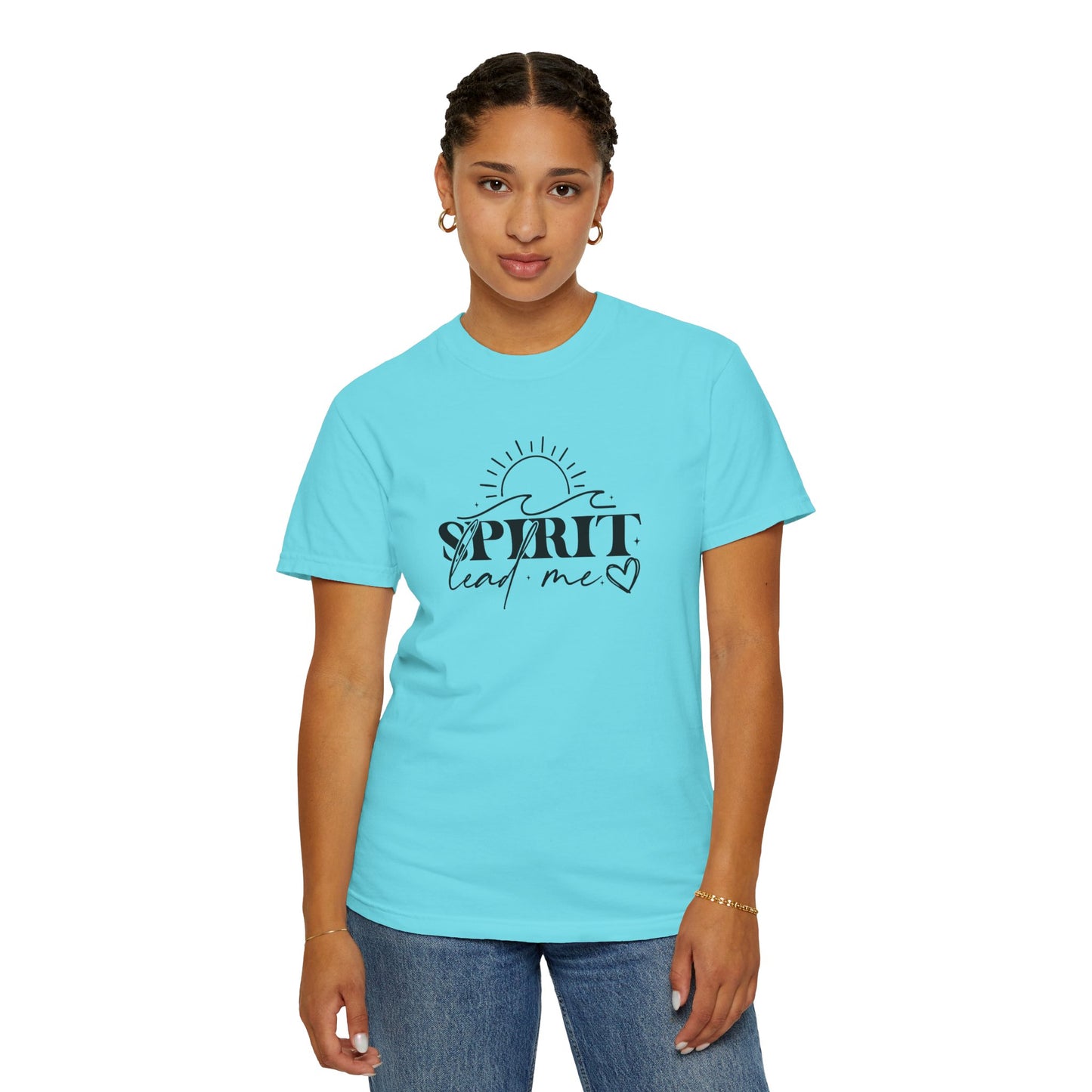 Inspirational Unisex Garment-Dyed T-Shirt - 'Spirit Lead Me' & 'Where My Trust Is'