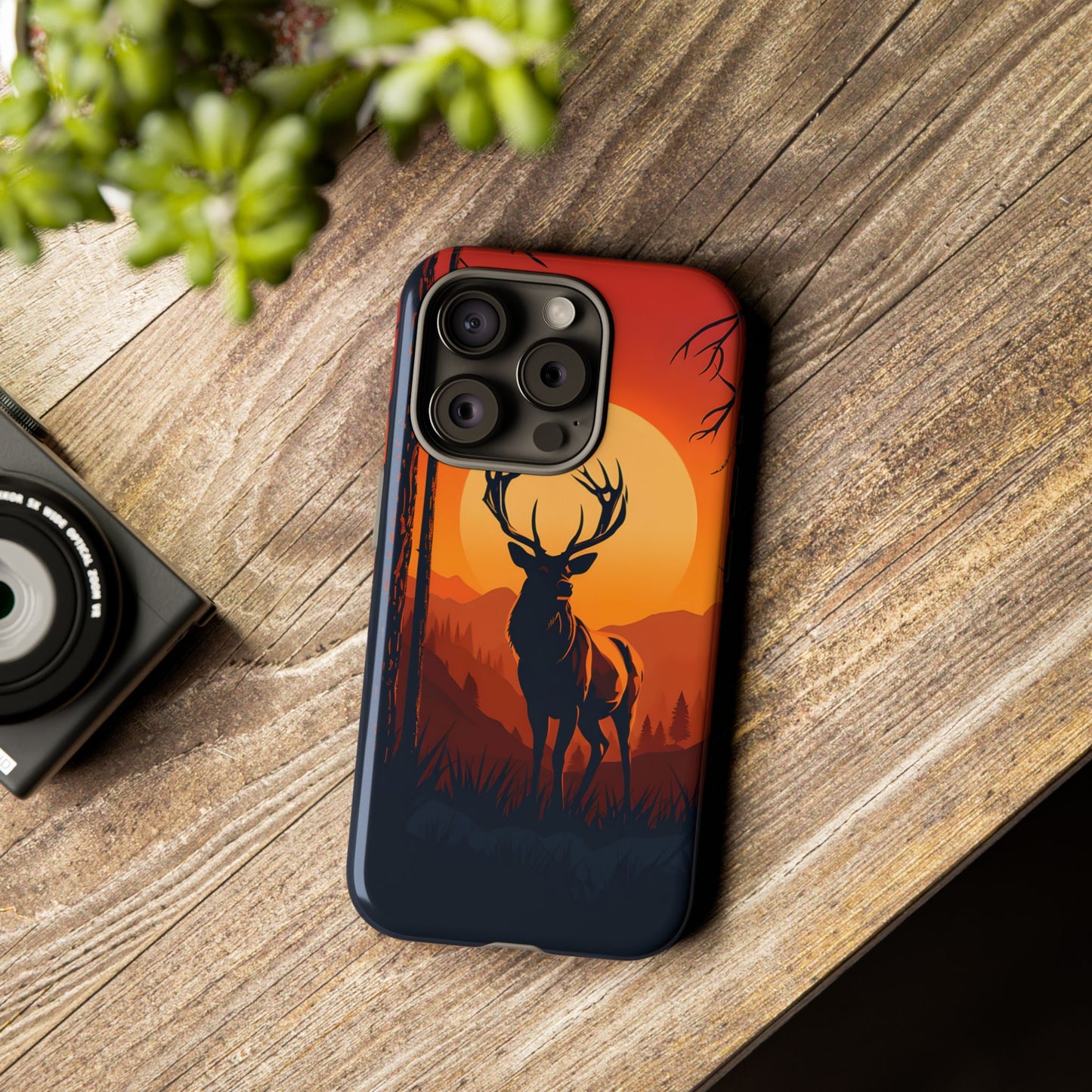Wildlife Phone Case - Stag and Sunset Design for Nature Lovers