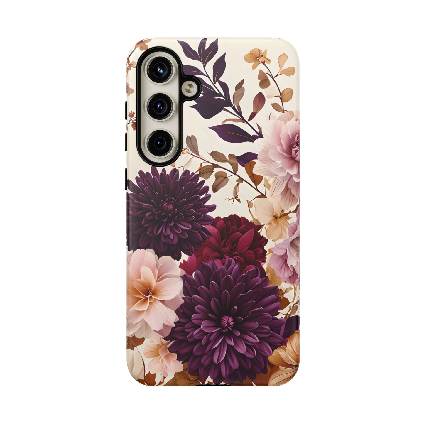 Floral Tough Phone Case - Elegant Design for iPhones & Androids