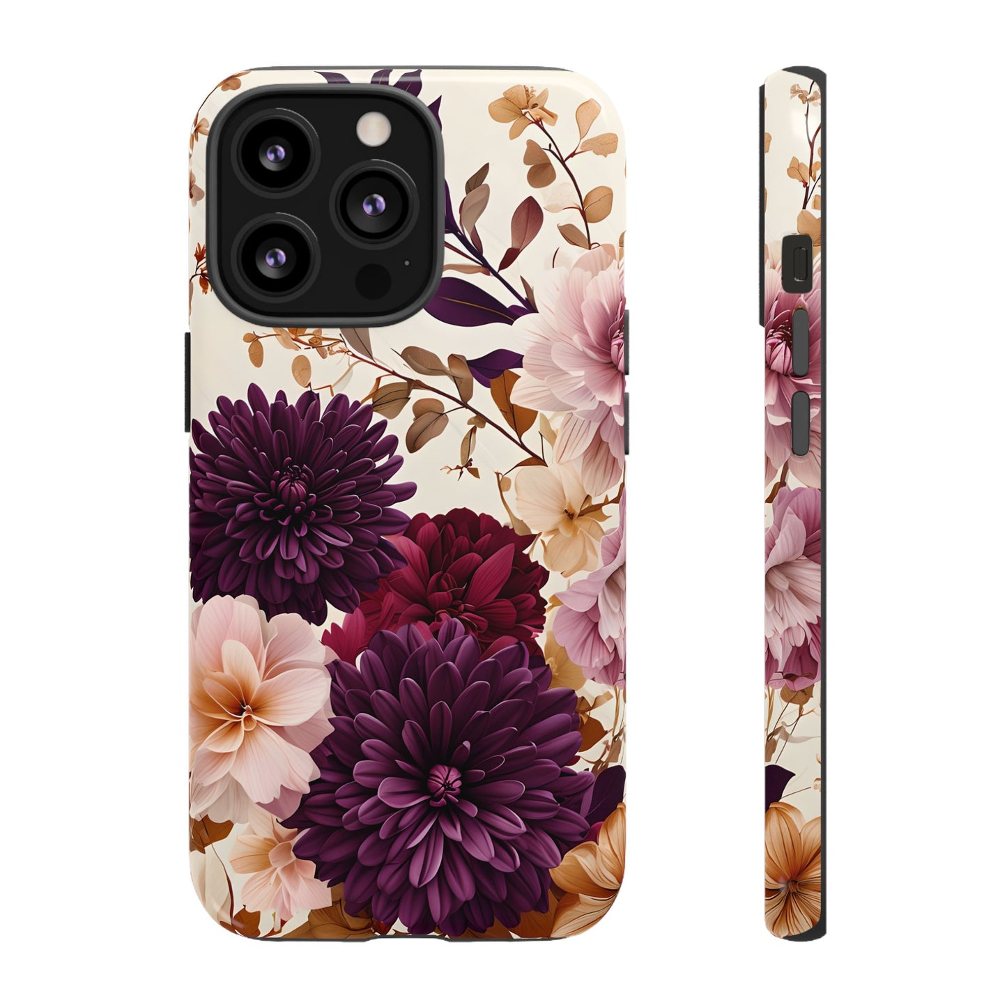 Floral Tough Phone Case - Elegant Design for iPhones & Androids