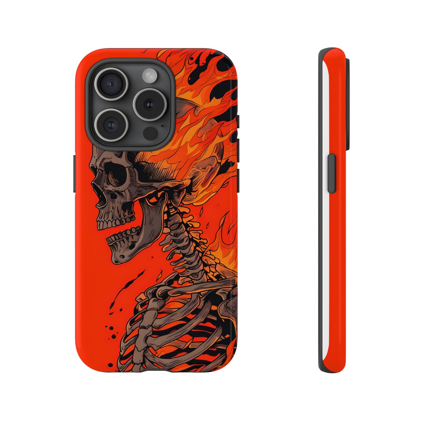 Flaming Skeleton Phone Case - Tough & Stylish Protection