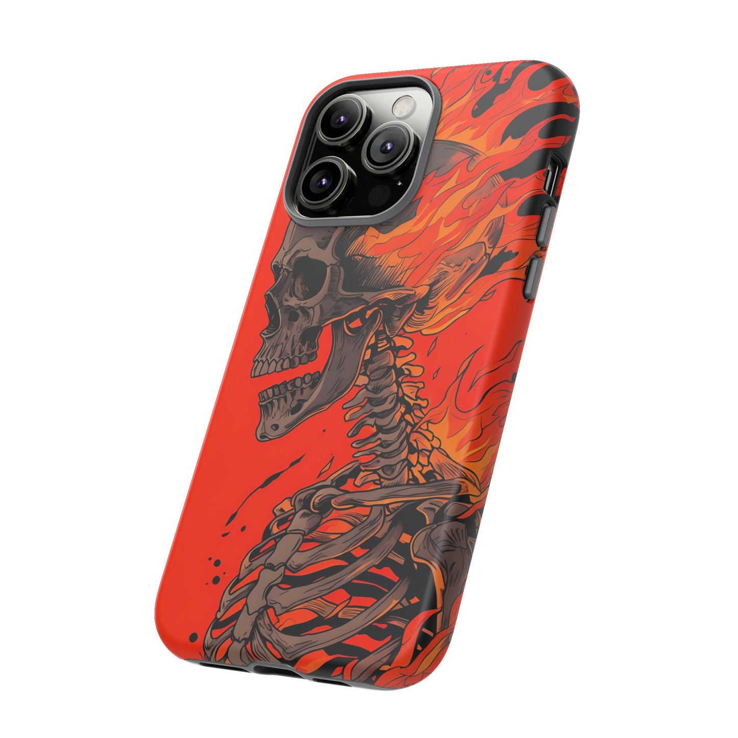 Flaming Skeleton Phone Case - Tough & Stylish Protection