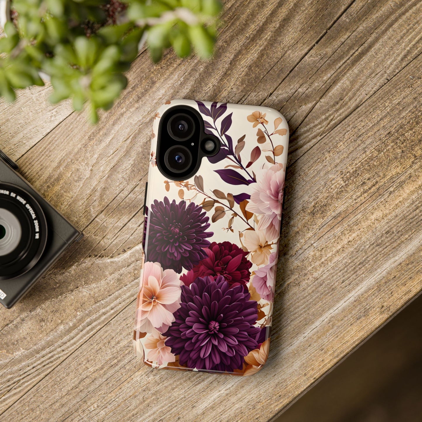 Floral Tough Phone Case - Elegant Design for iPhones & Androids