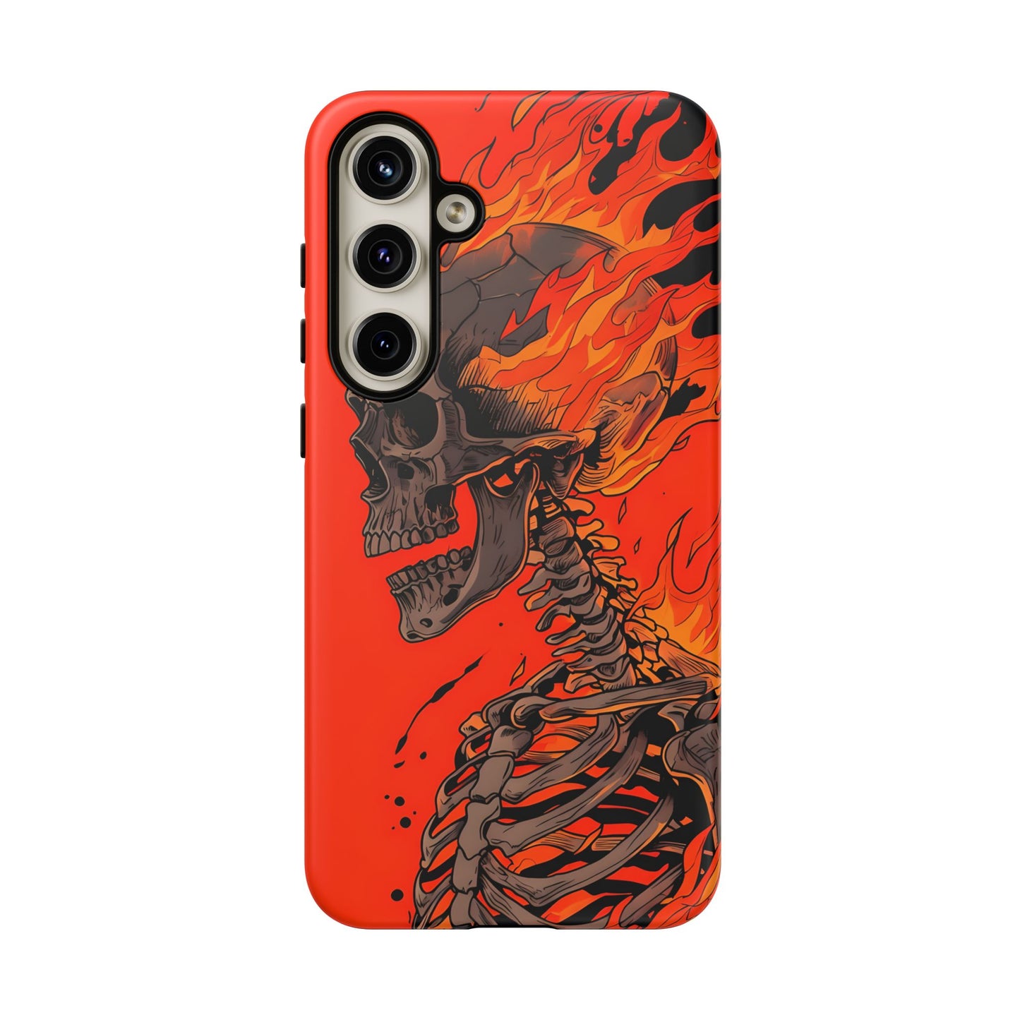Flaming Skeleton Phone Case - Tough & Stylish Protection