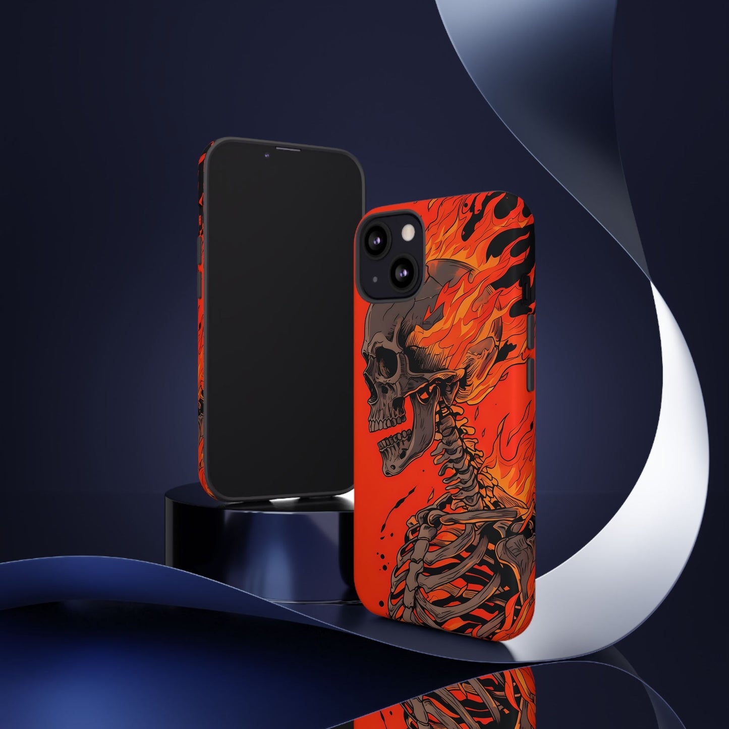 Flaming Skeleton Phone Case - Tough & Stylish Protection