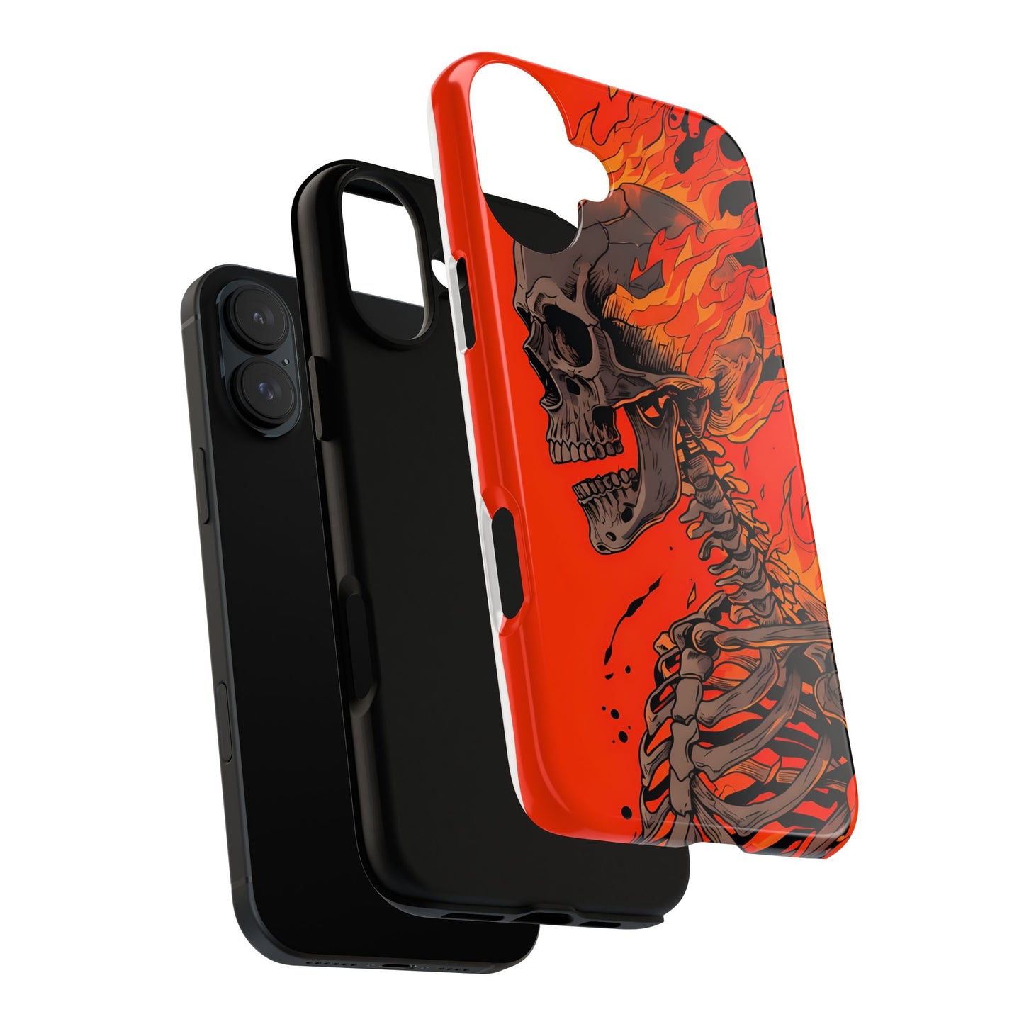 Flaming Skeleton Phone Case - Tough & Stylish Protection