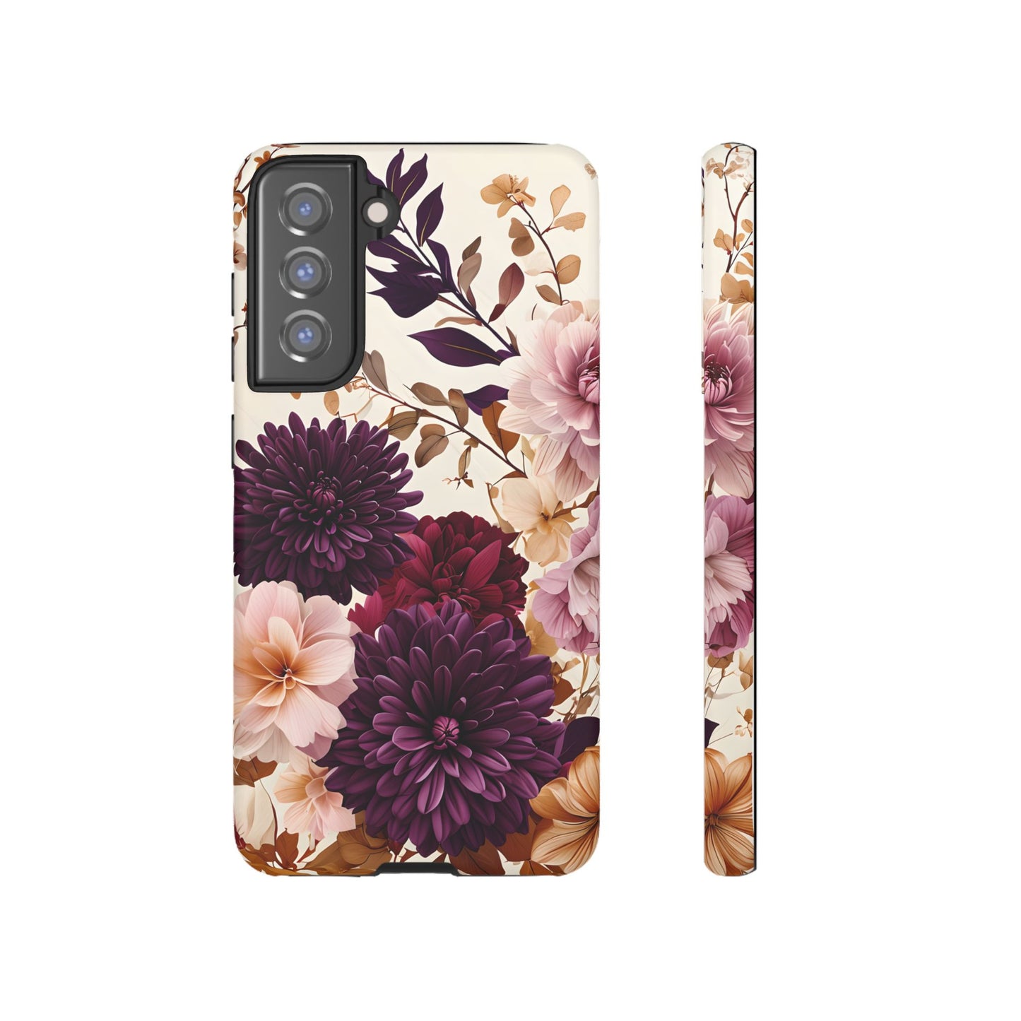 Floral Tough Phone Case - Elegant Design for iPhones & Androids