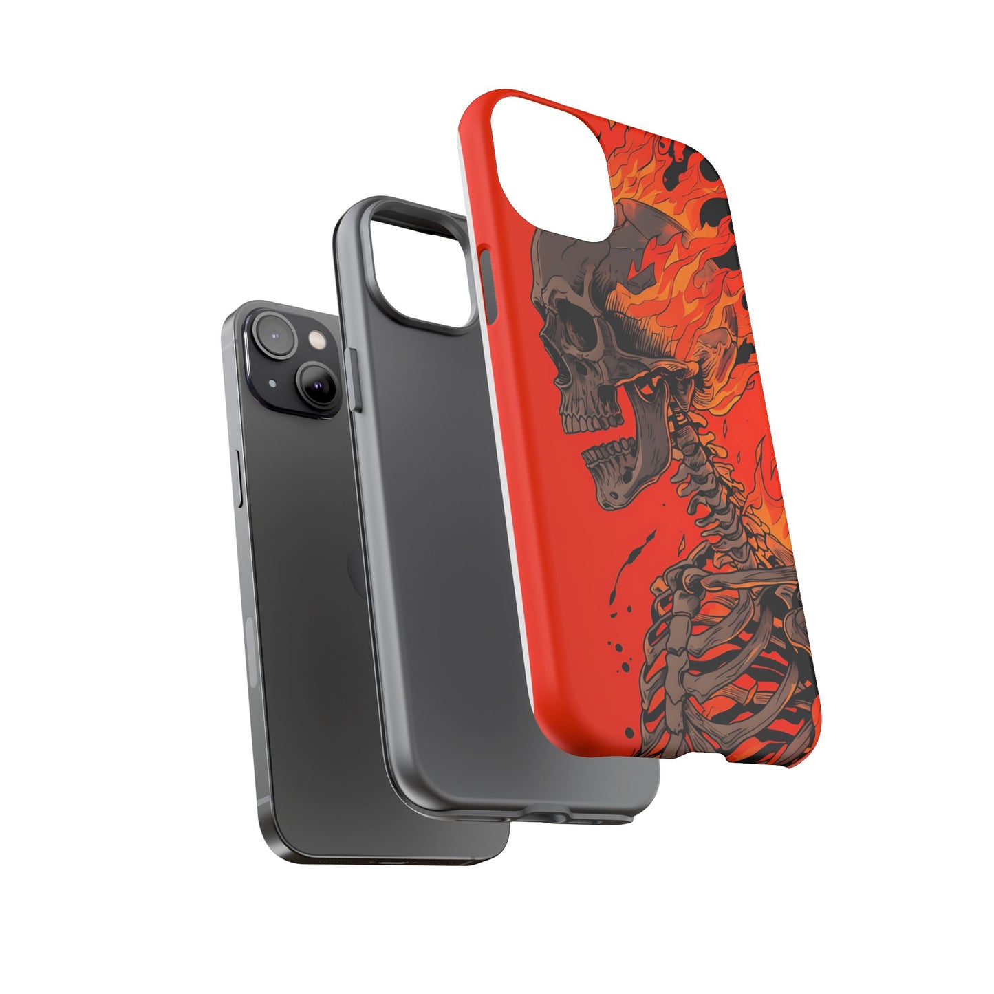 Flaming Skeleton Phone Case - Tough & Stylish Protection
