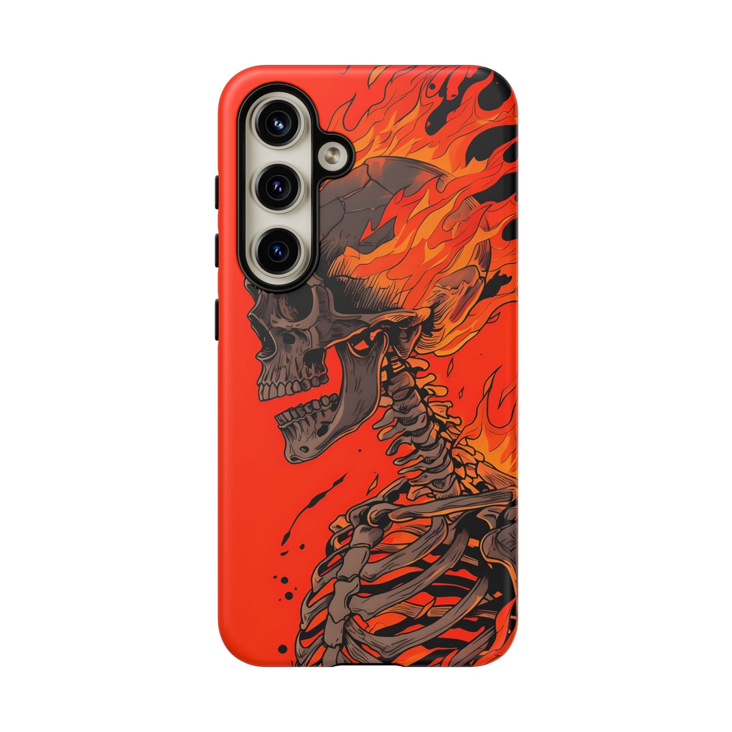 Flaming Skeleton Phone Case - Tough & Stylish Protection