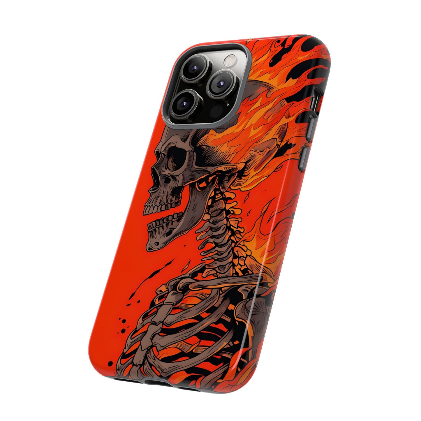 Flaming Skeleton Phone Case - Tough & Stylish Protection