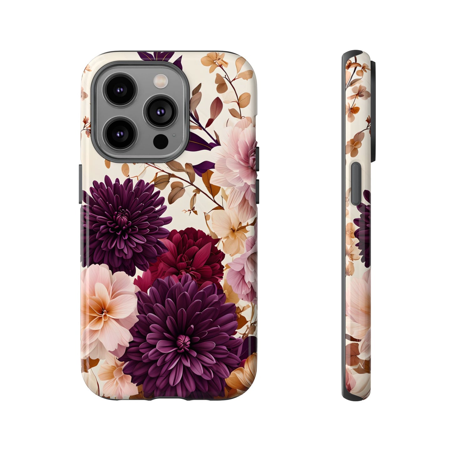 Floral Tough Phone Case - Elegant Design for iPhones & Androids
