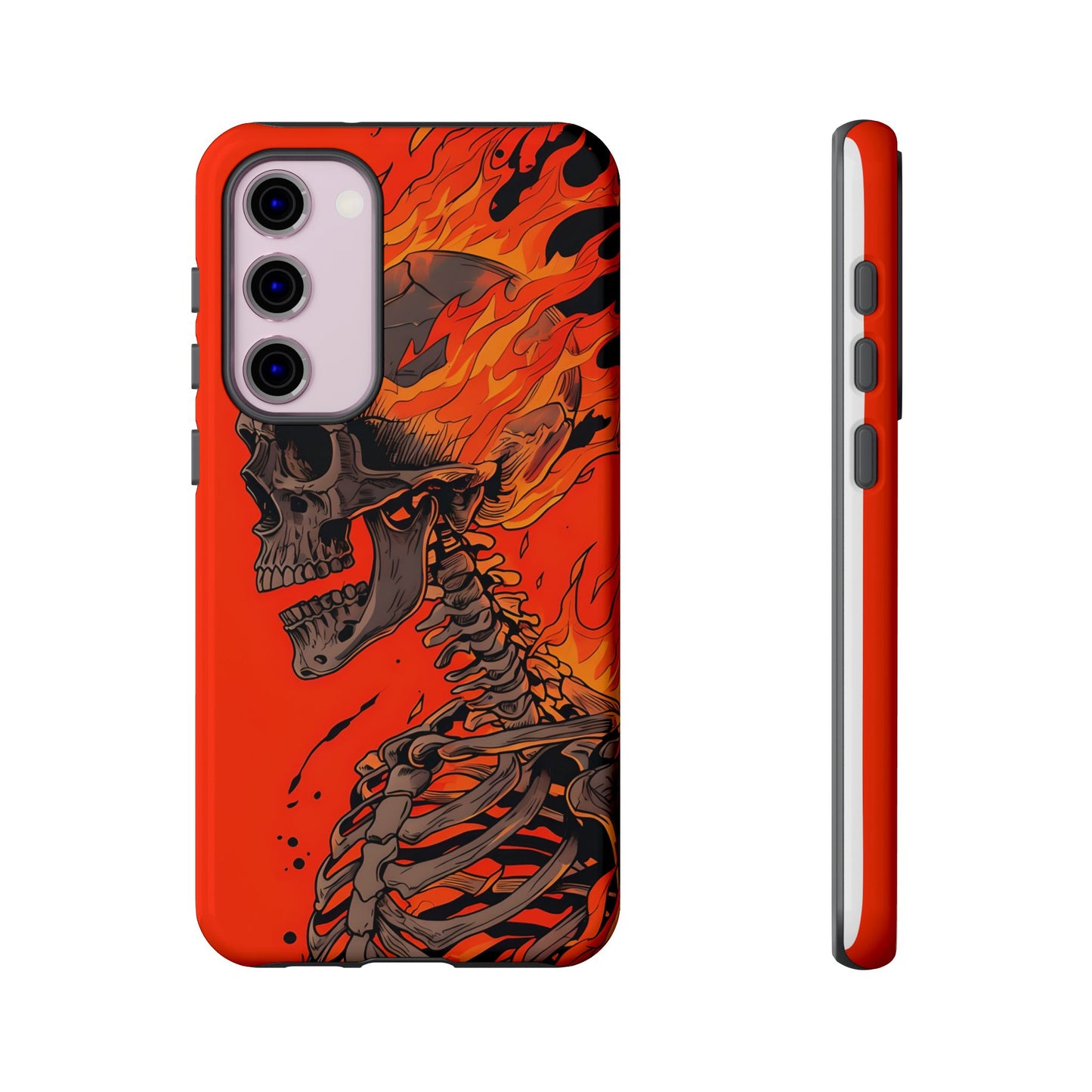 Flaming Skeleton Phone Case - Tough & Stylish Protection