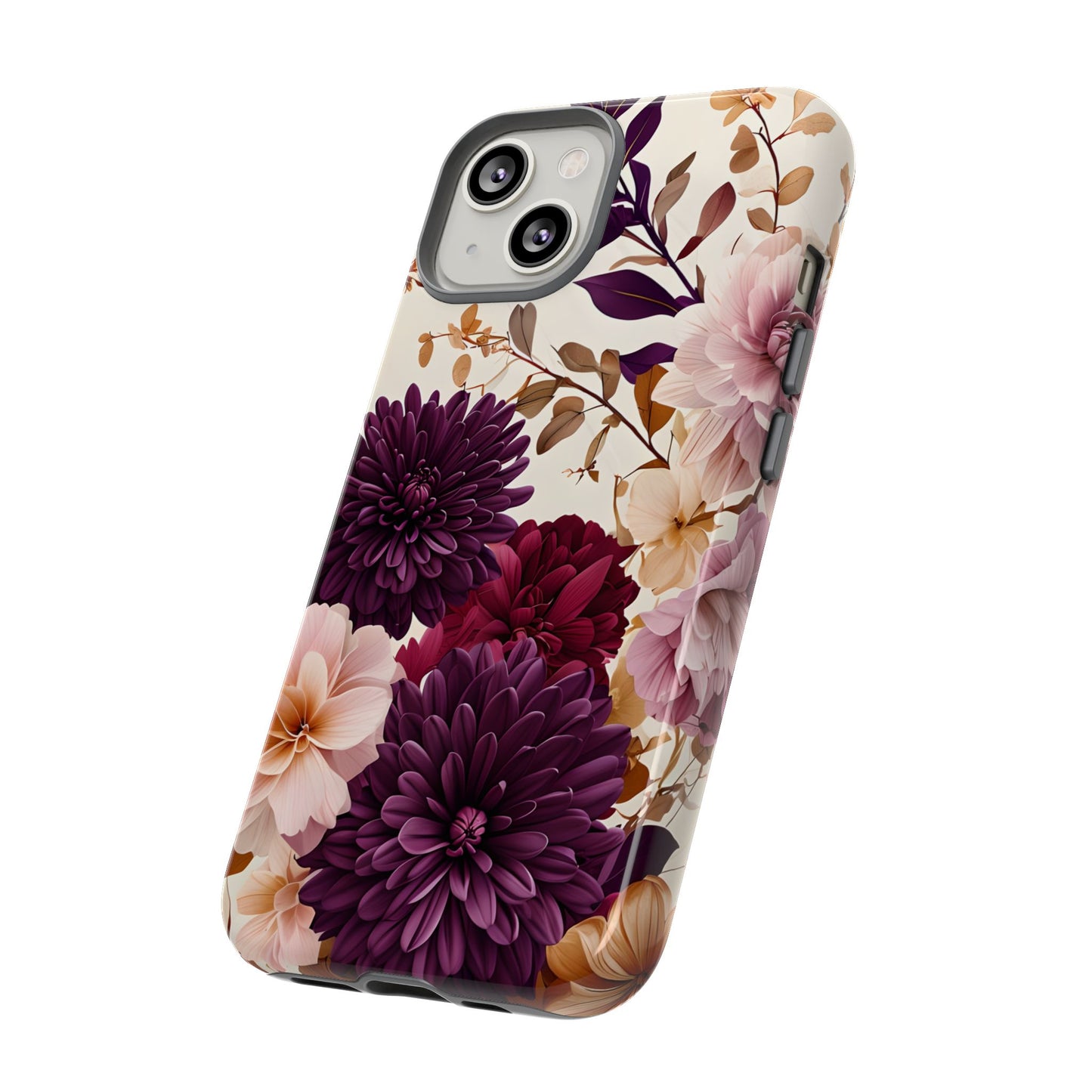 Floral Tough Phone Case - Elegant Design for iPhones & Androids