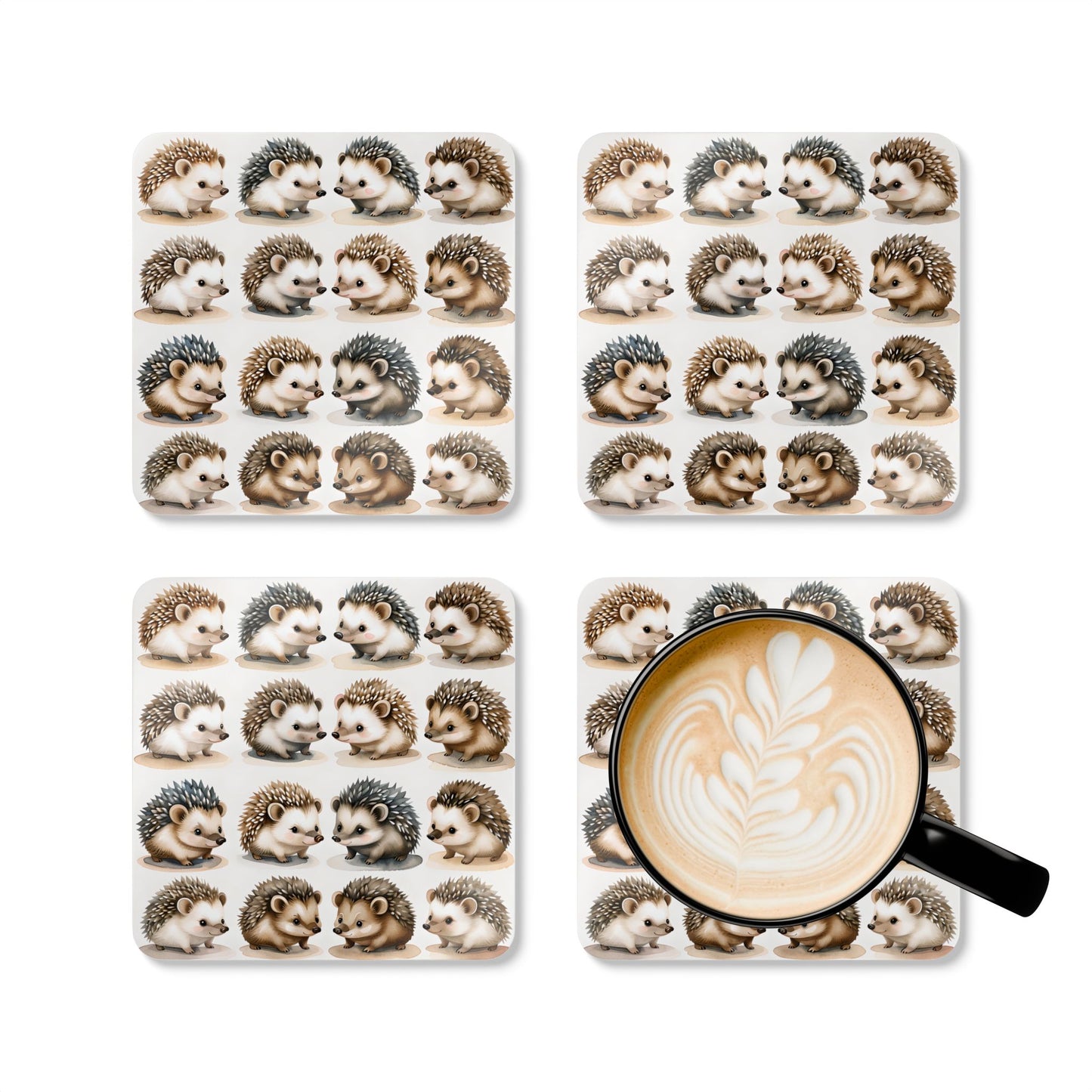 Cute Hedgehog Cork Coaster Set - Adorable Drinkware Protectors for Home Decor