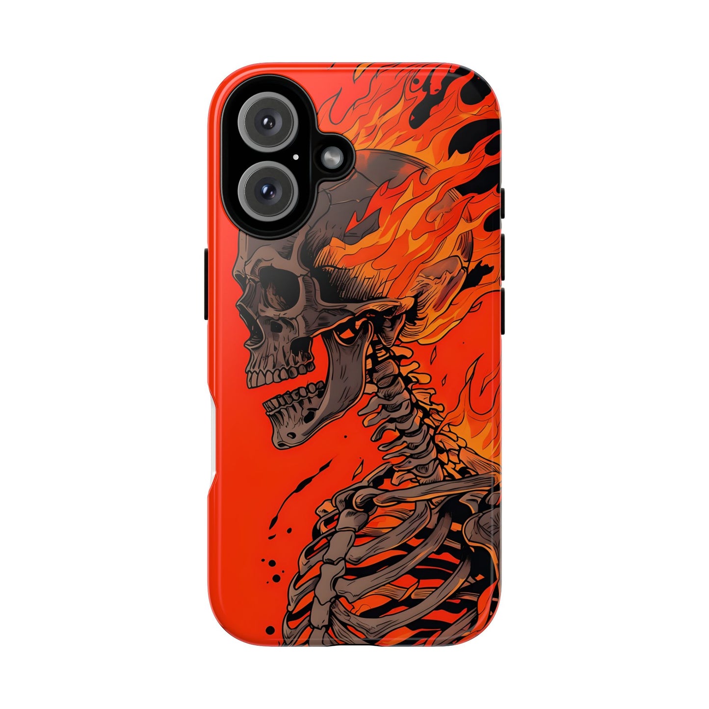 Flaming Skeleton Phone Case - Tough & Stylish Protection