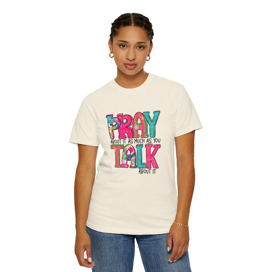 Colorful Unisex T-Shirt - 'Pray About It, Talk About It' Inspirational Design