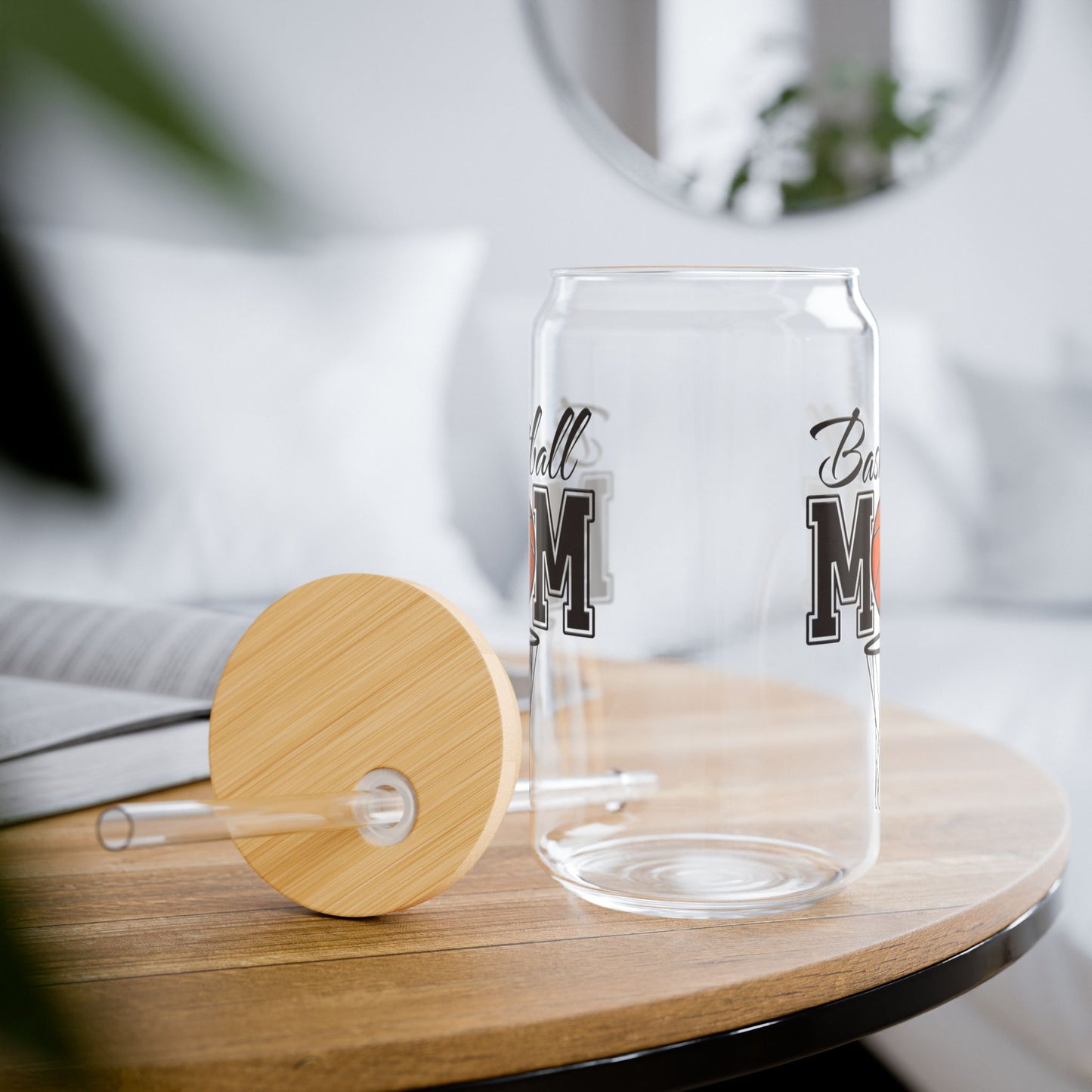 Basketball Mom Sipper Glass, 16oz - Perfect for Game Day!