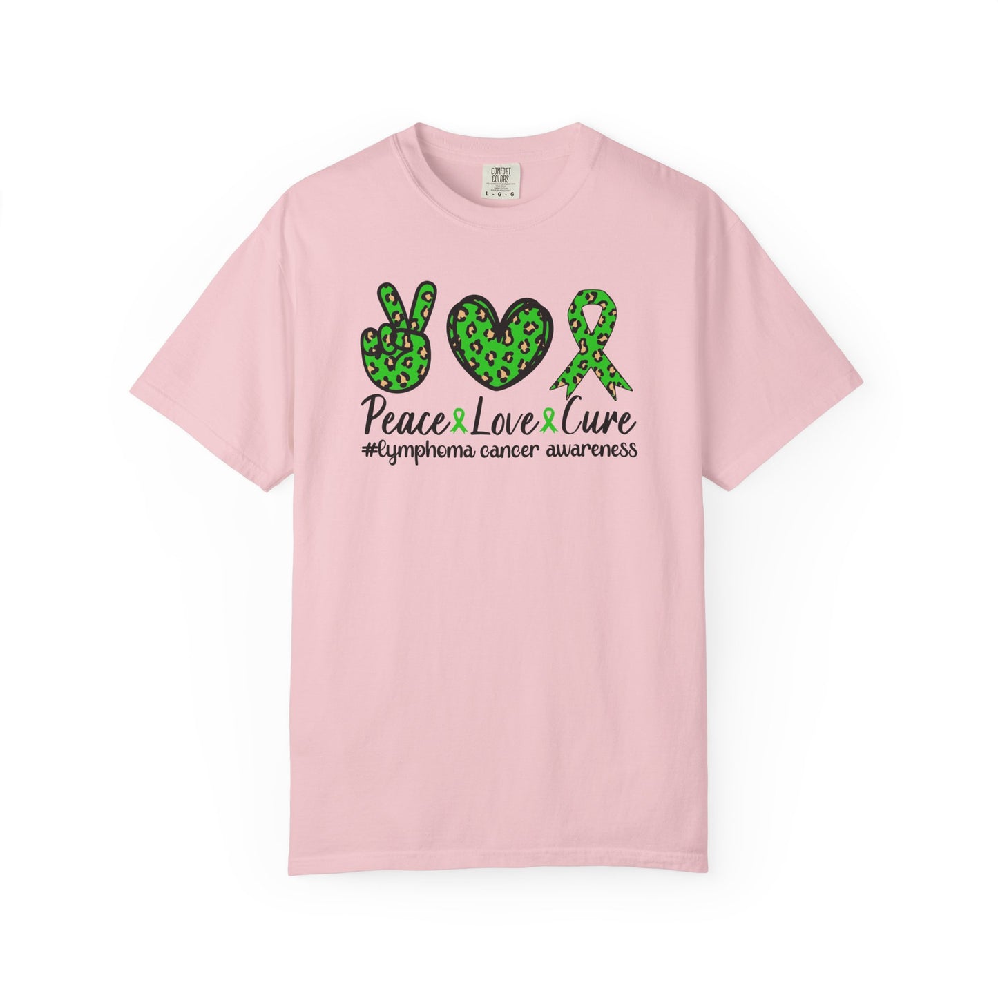 Peace, Love, Cure Unisex Garment-Dyed T-shirt for Lymphoma Awareness, Comfortable Tee, Cancer Support Shirt, Gift for Awareness [...]