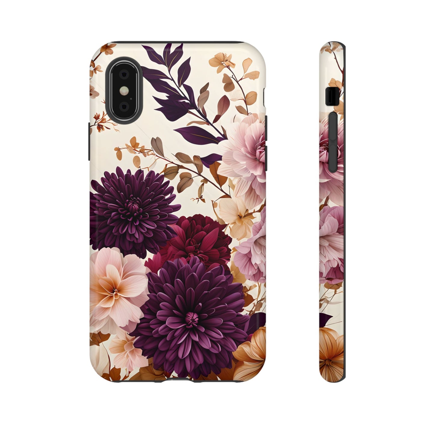Floral Tough Phone Case - Elegant Design for iPhones & Androids