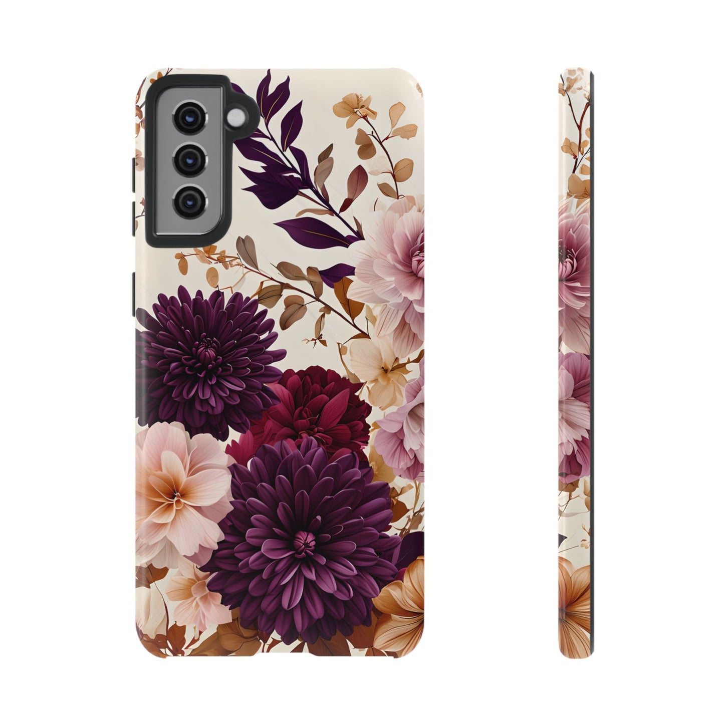 Floral Tough Phone Case - Elegant Design for iPhones & Androids