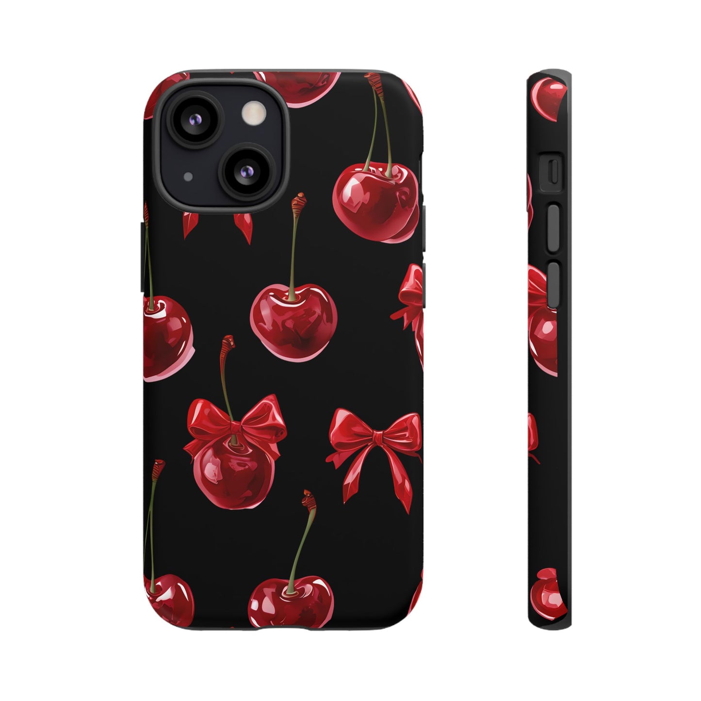 Coquette-Cherry Print Tough Phone Case - Stylish & Durable Protection