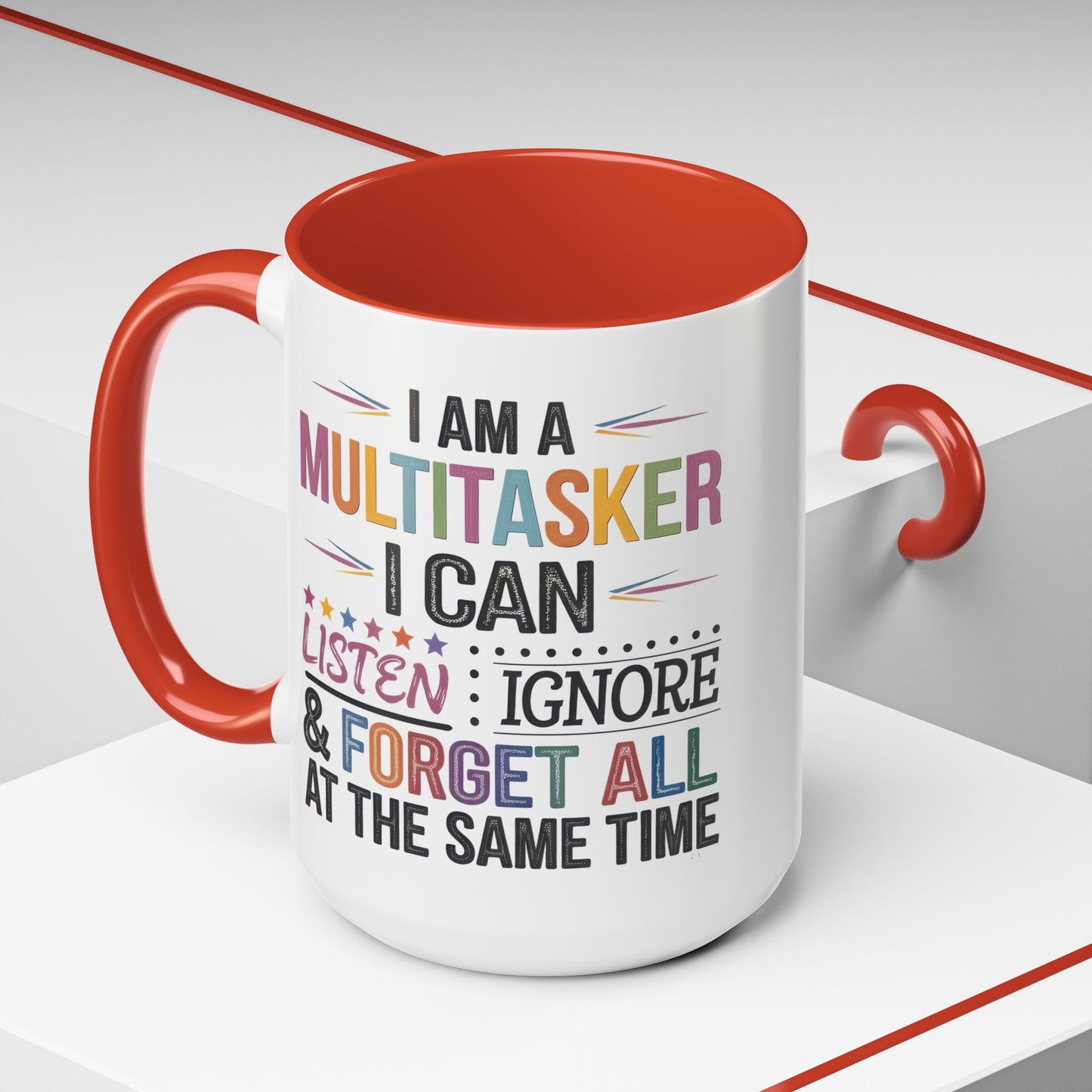 Multitasker Coffee 15oz Mug - Fun Accent Mug for Busy Beverages