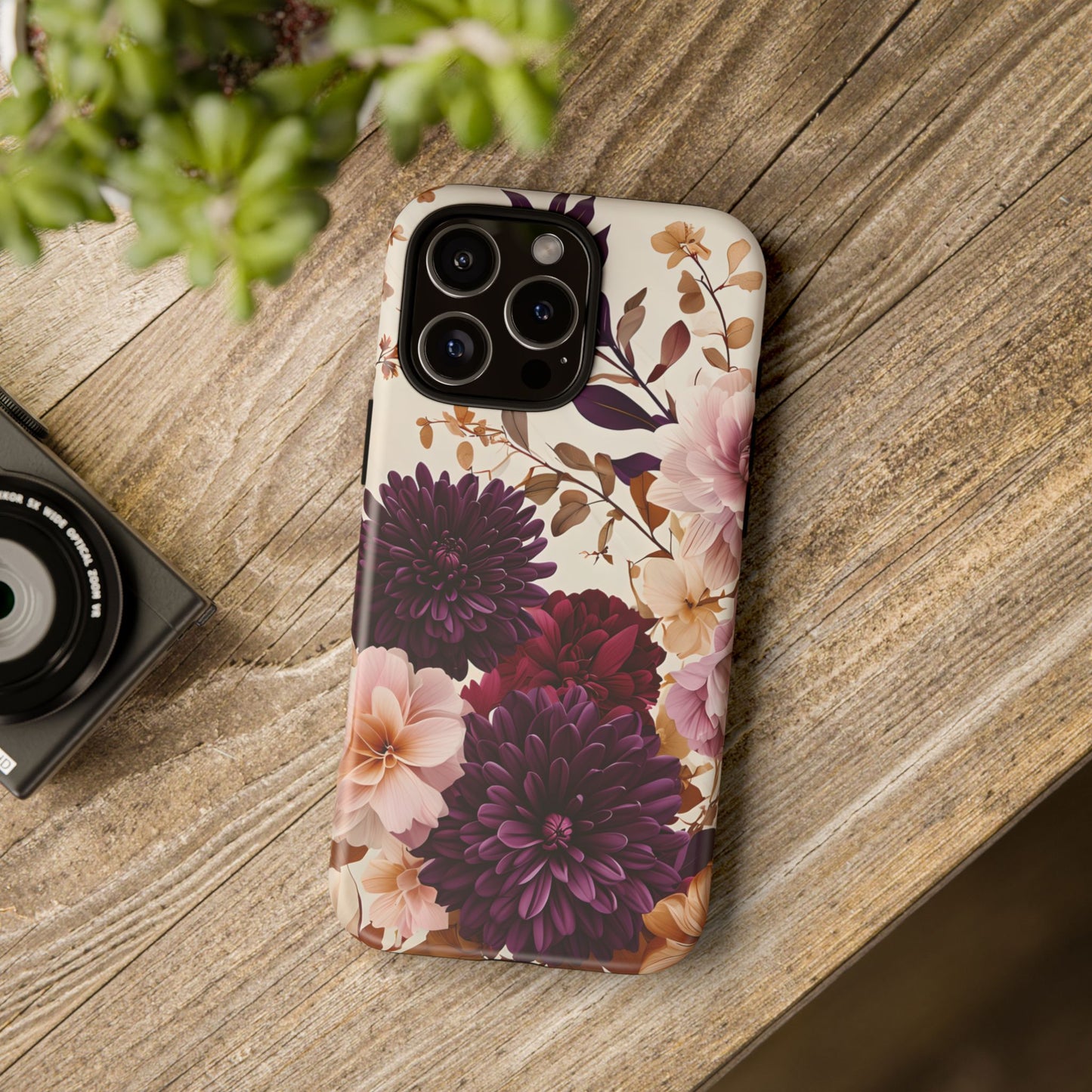 Floral Tough Phone Case - Elegant Design for iPhones & Androids