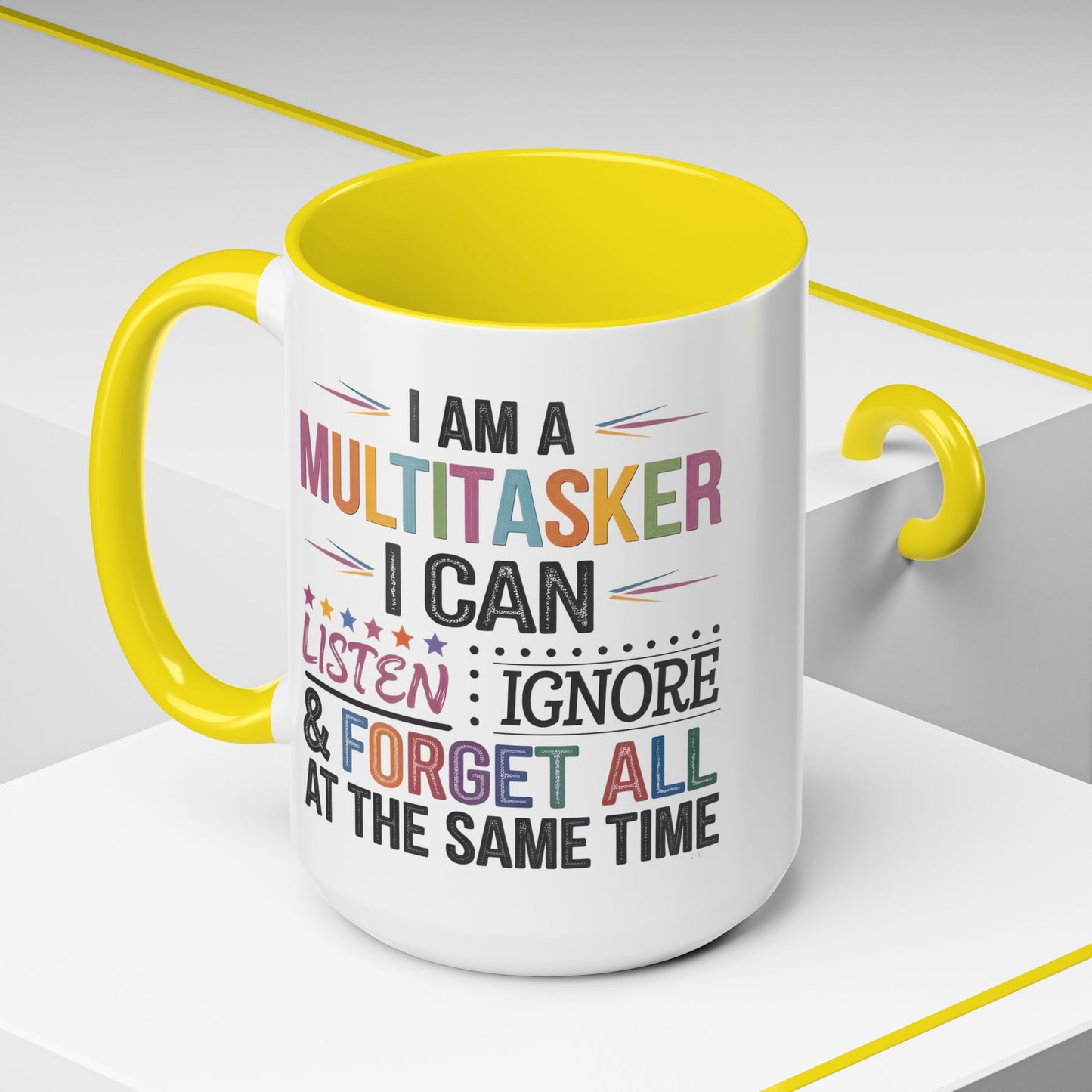 Multitasker Coffee 15oz Mug - Fun Accent Mug for Busy Beverages