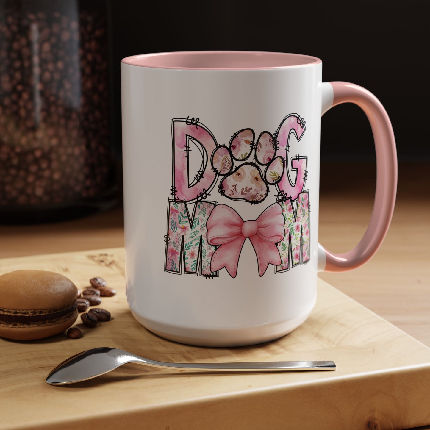 Dog Mom Accent 15oz Coffee Mug - Perfect Gift for Pet Lovers