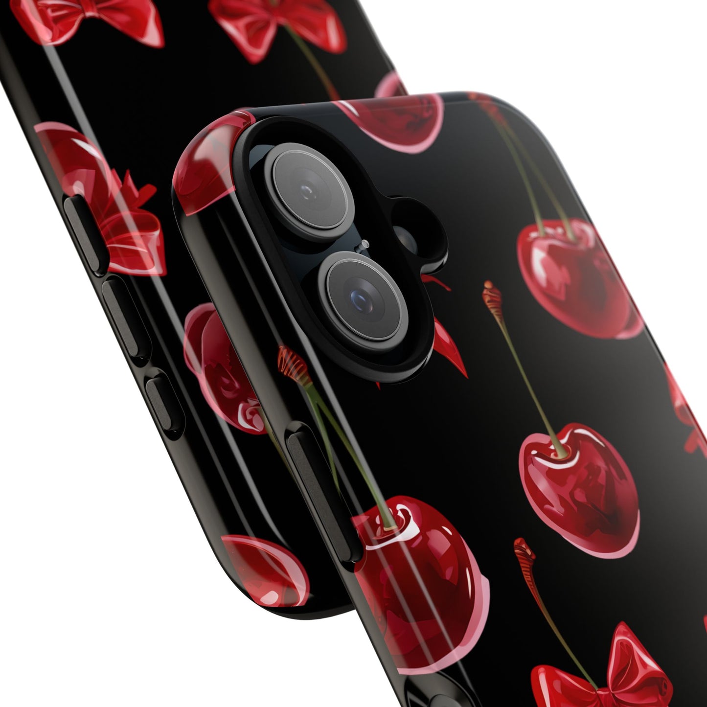 Coquette-Cherry Print Tough Phone Case - Stylish & Durable Protection
