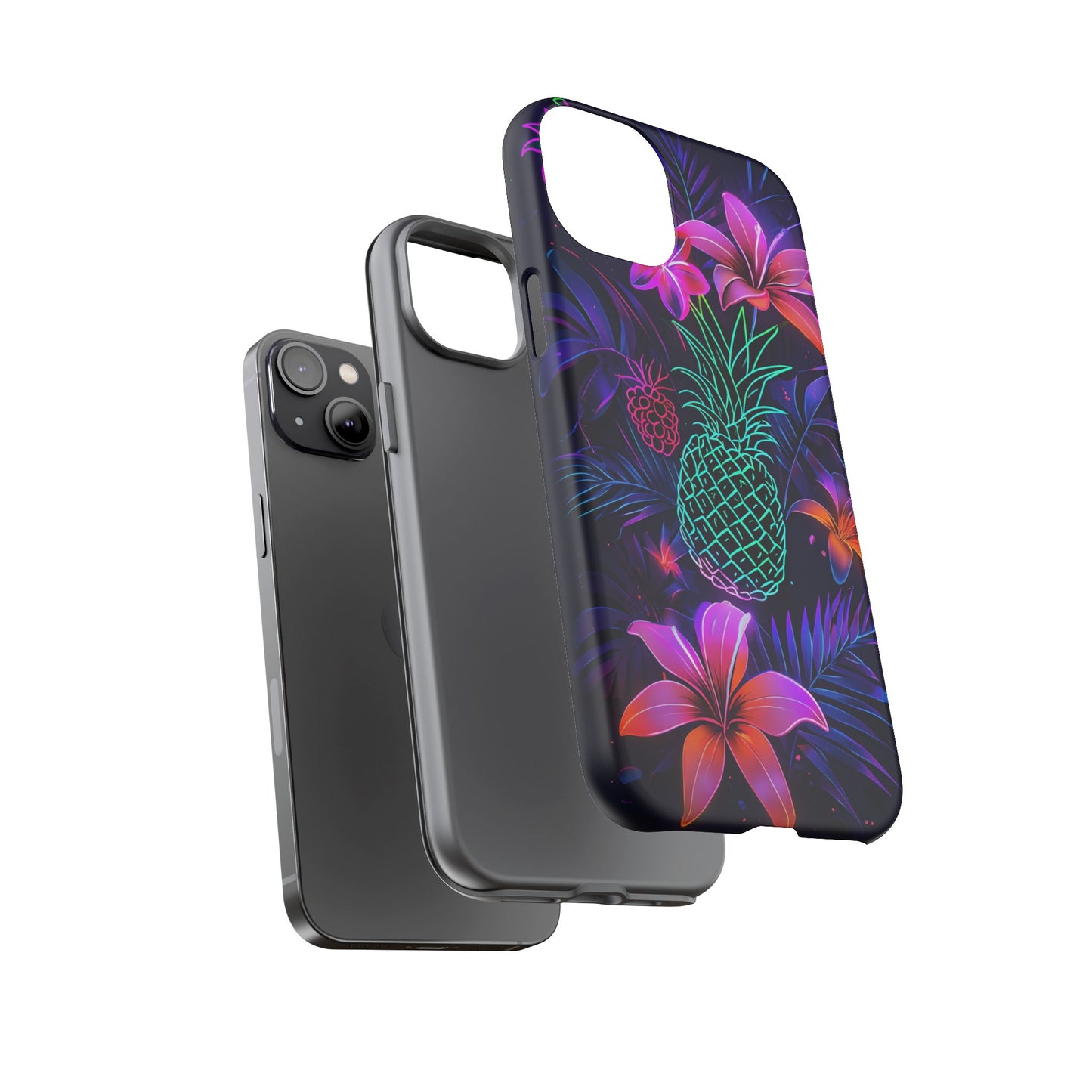 Tough Cases - Tropical Neon Floral iPhone Case