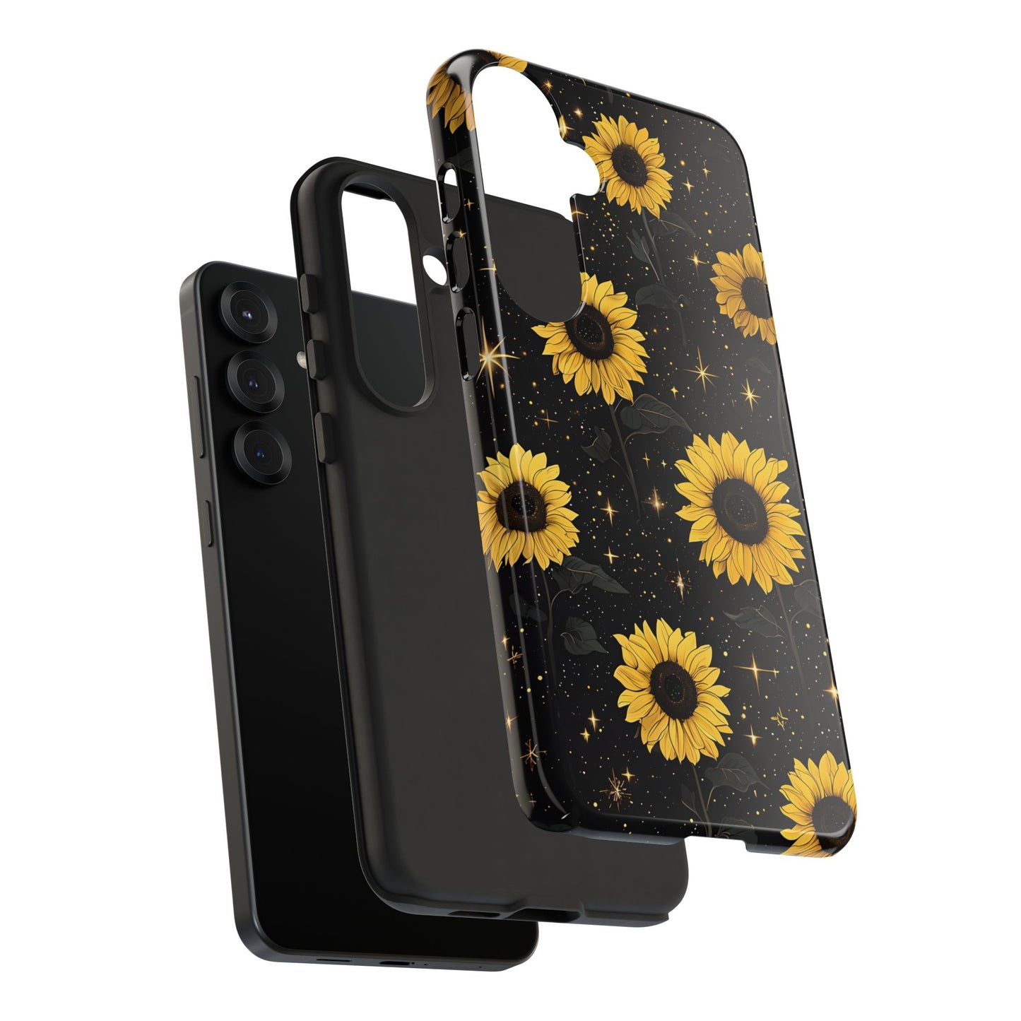 Sunflower Galaxy Tough Case - Durable Phone Cover with Floral Design