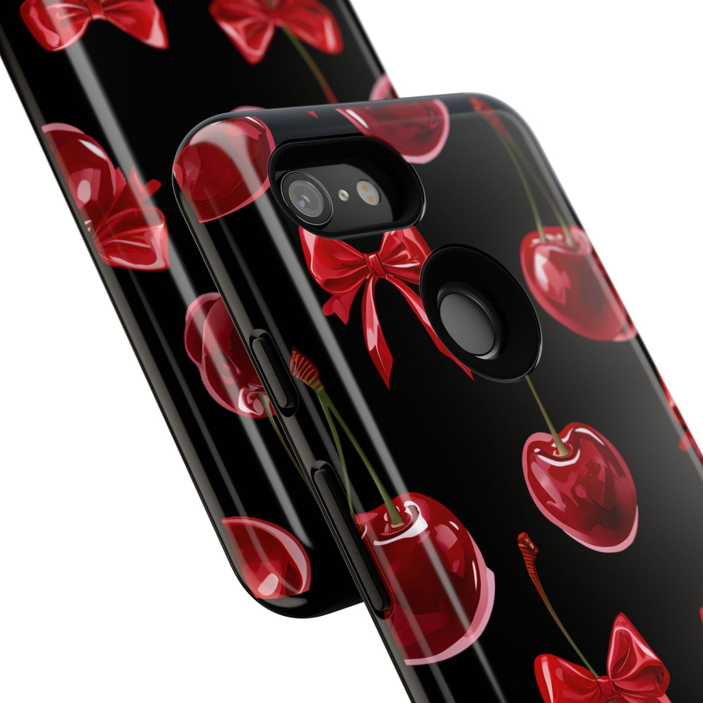 Coquette-Cherry Print Tough Phone Case - Stylish & Durable Protection