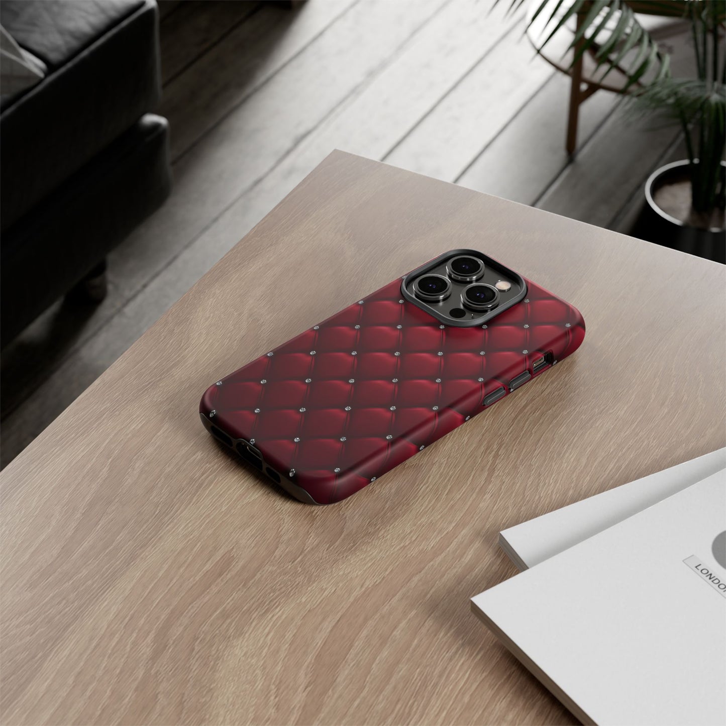 Luxurious Red Leather Phone Case – Stylish Protection for Your Device