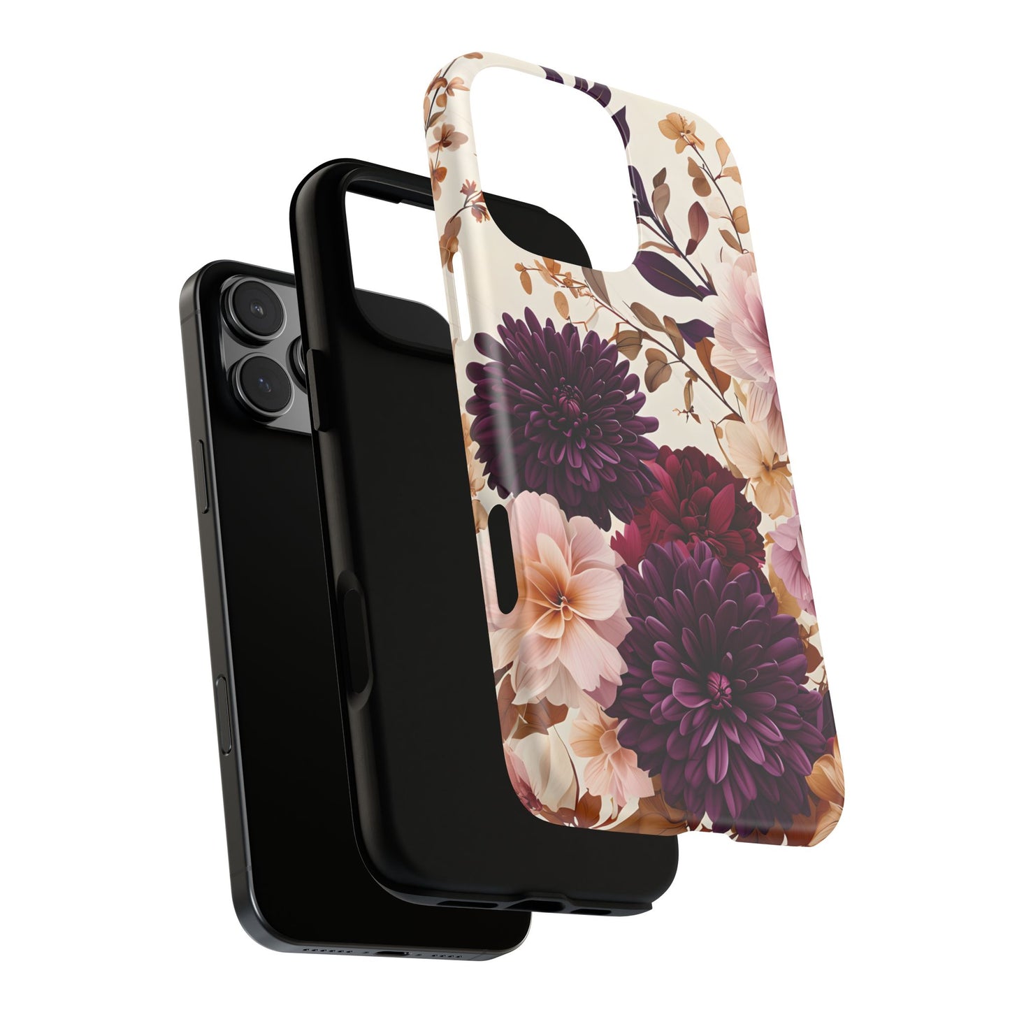 Floral Tough Phone Case - Elegant Design for iPhones & Androids