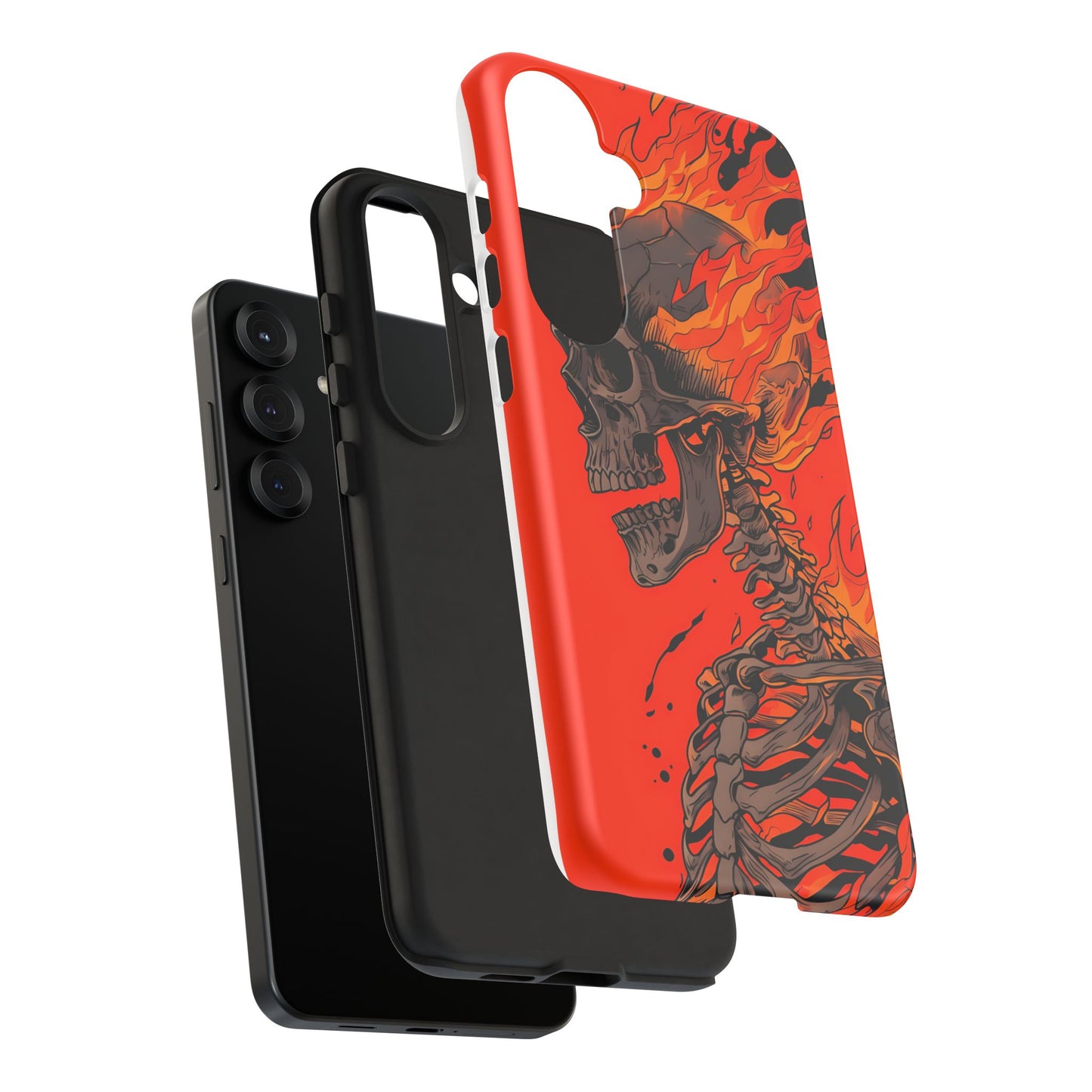 Flaming Skeleton Phone Case - Tough & Stylish Protection