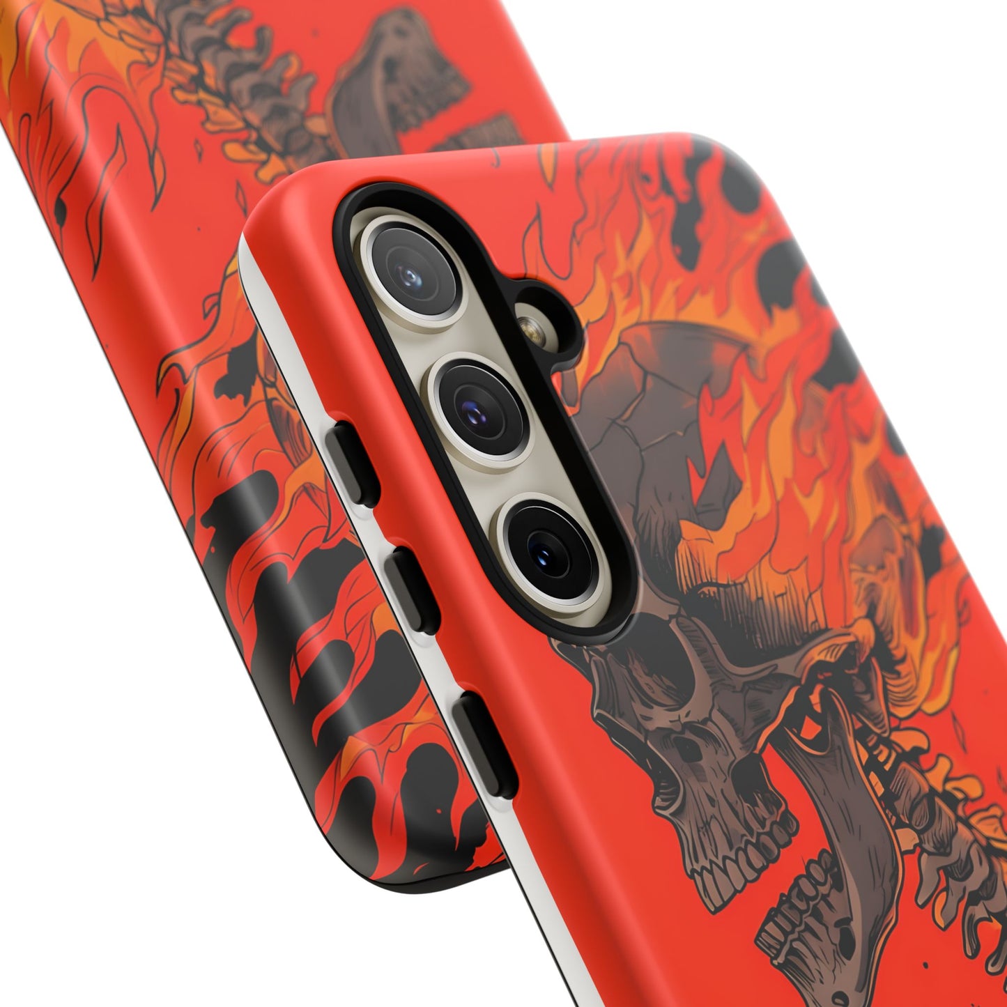 Flaming Skeleton Phone Case - Tough & Stylish Protection