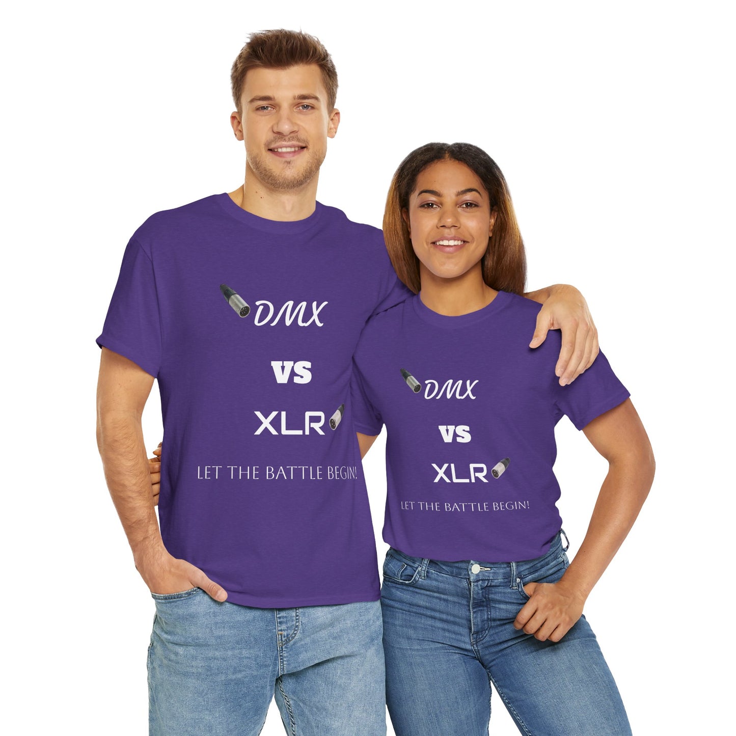 DMX vs XLR Battle Graphic Unisex Heavy Cotton Tee