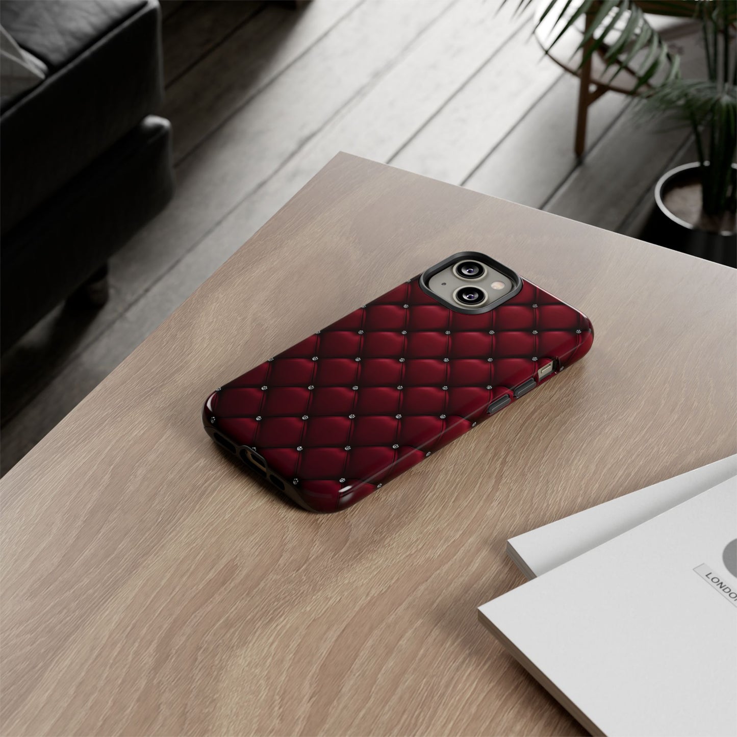 Luxurious Red Leather Phone Case – Stylish Protection for Your Device