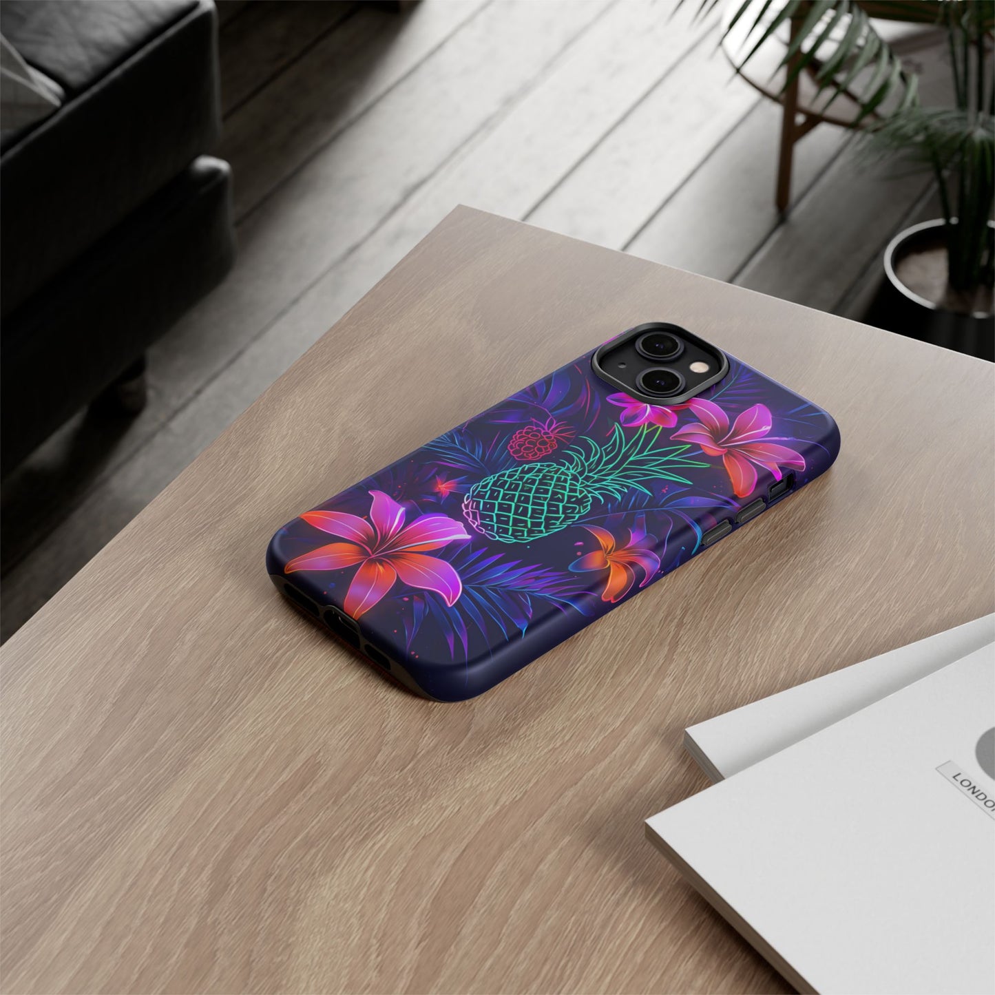 Tough Cases - Tropical Neon Floral iPhone Case