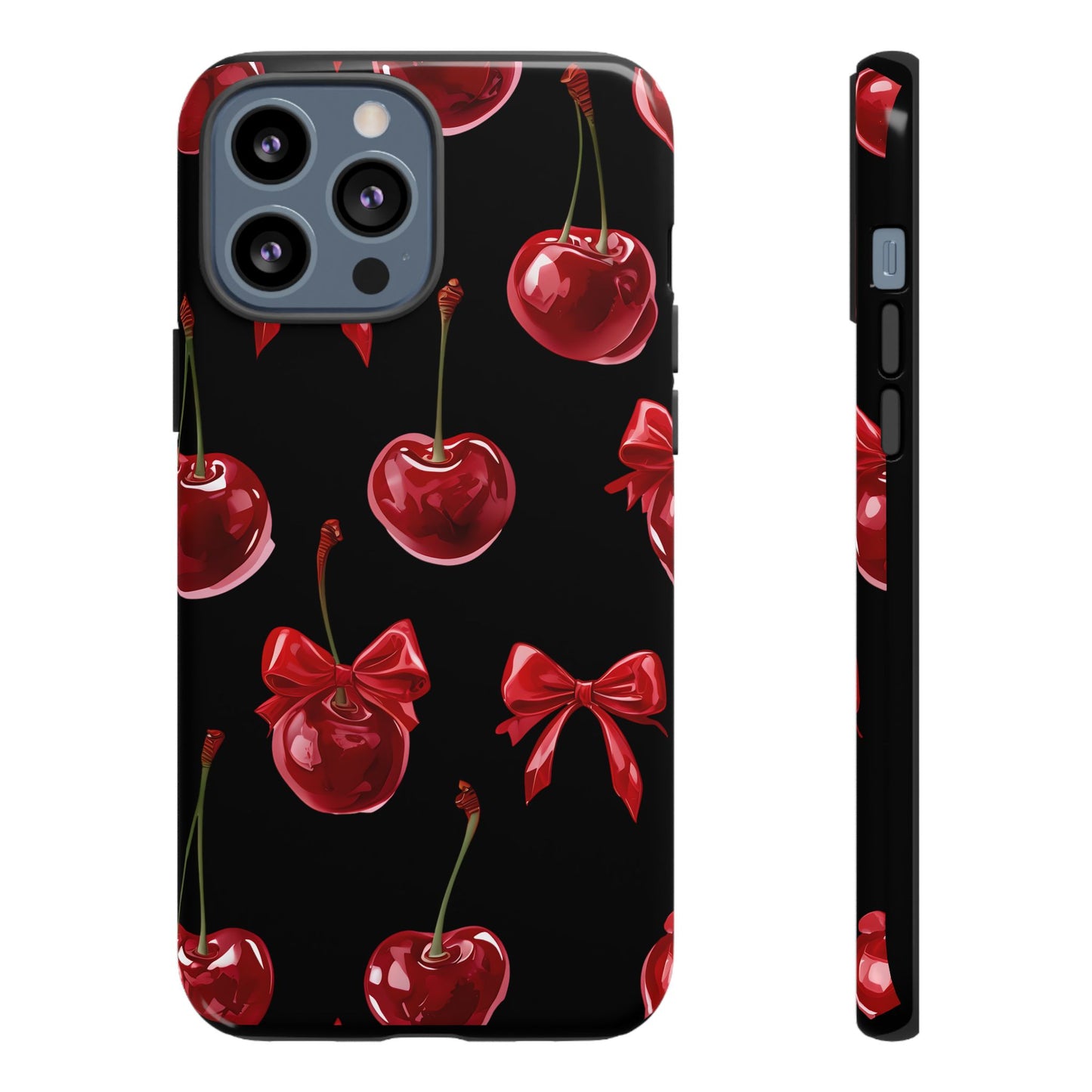Coquette-Cherry Print Tough Phone Case - Stylish & Durable Protection