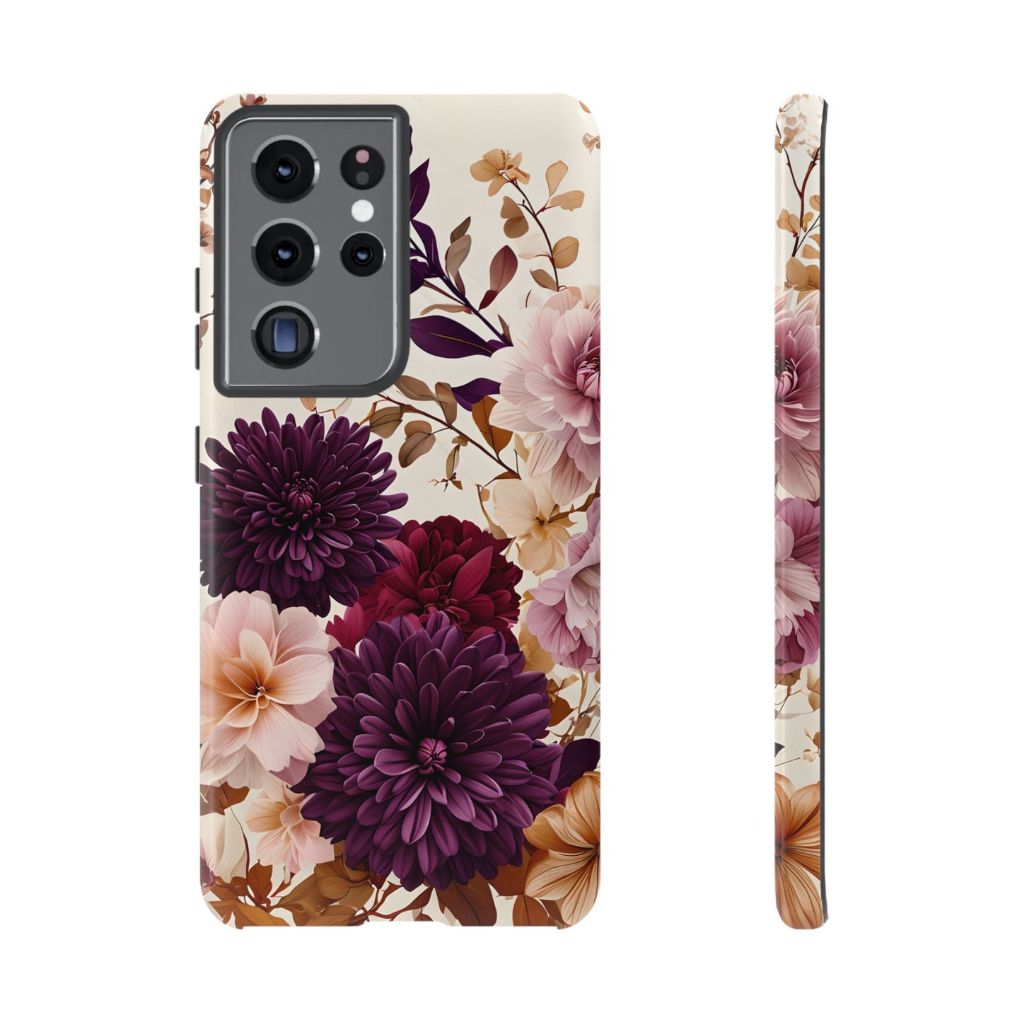 Floral Tough Phone Case - Elegant Design for iPhones & Androids