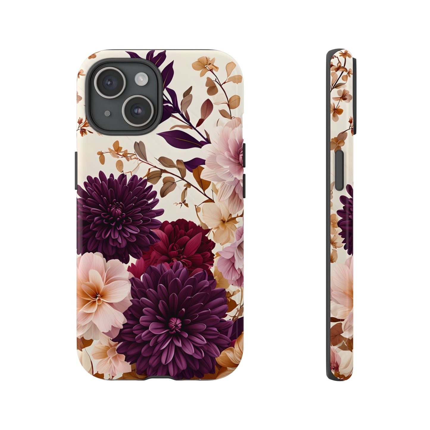 Floral Tough Phone Case - Elegant Design for iPhones & Androids