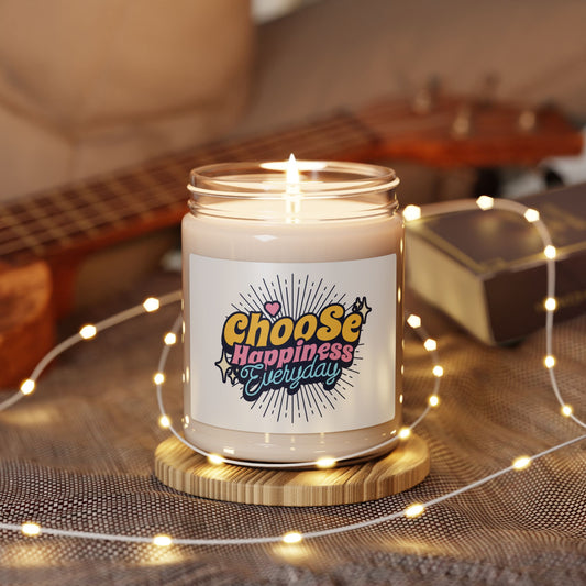 Choose Happiness Everyday Scented Soy Candle - Uplifting Home Decor Gift