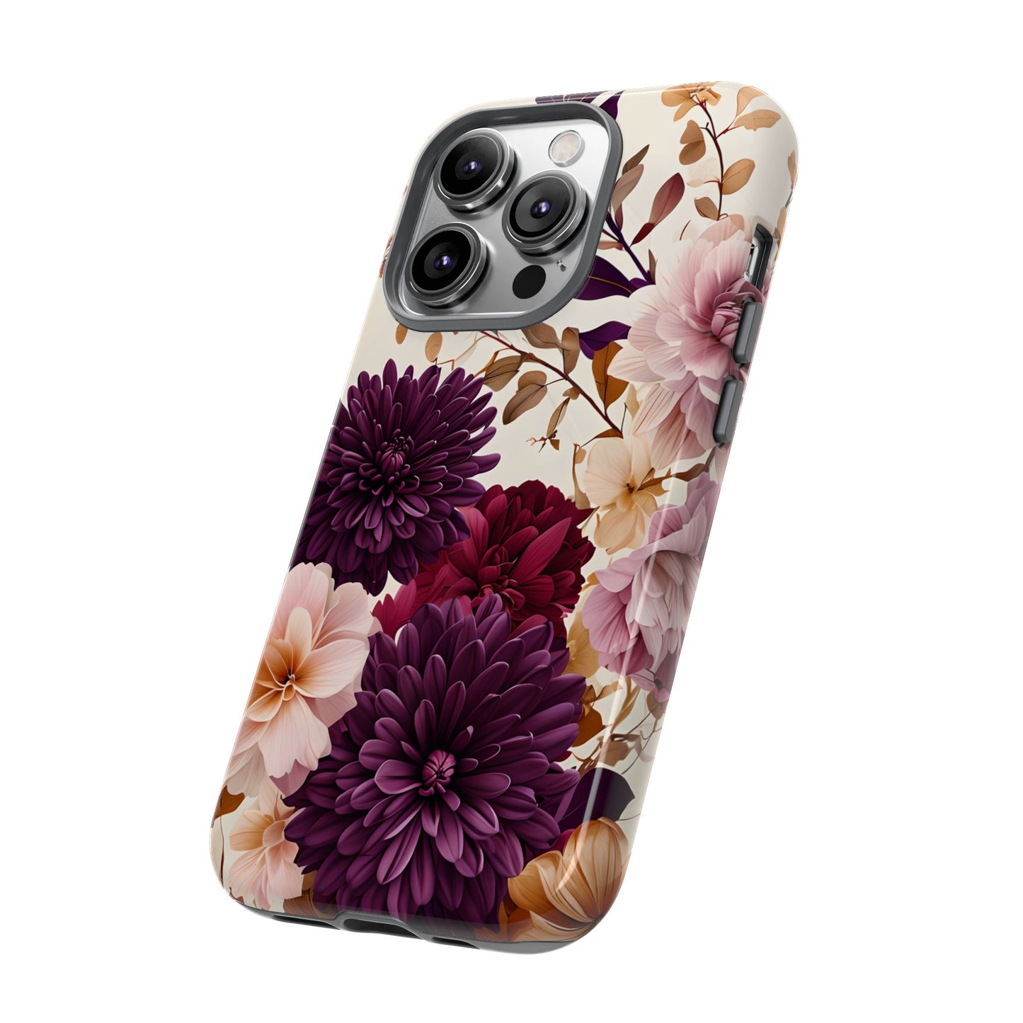 Floral Tough Phone Case - Elegant Design for iPhones & Androids