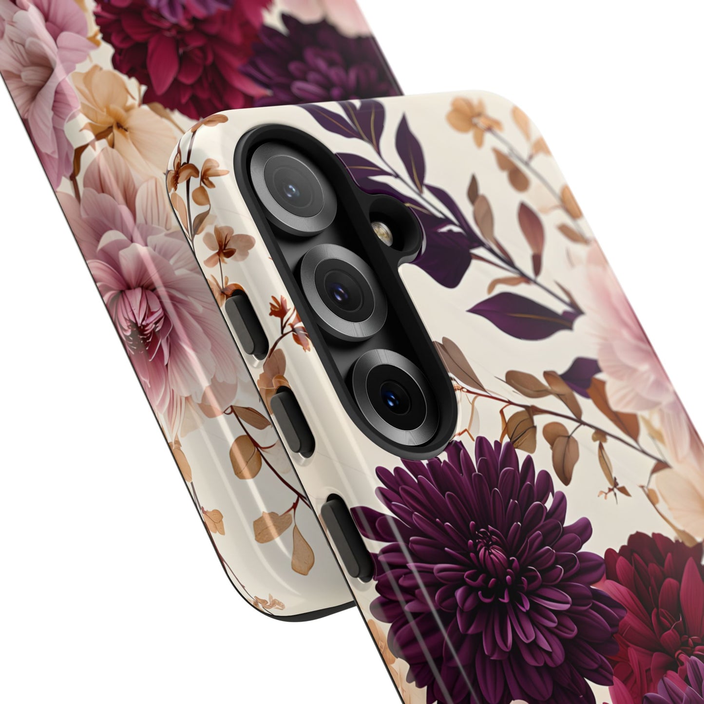 Floral Tough Phone Case - Elegant Design for iPhones & Androids