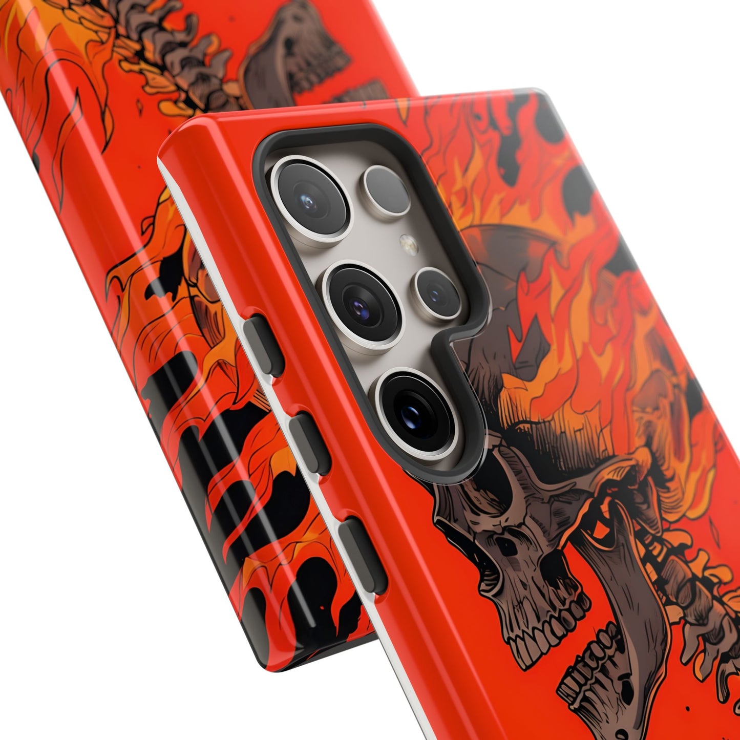 Flaming Skeleton Phone Case - Tough & Stylish Protection