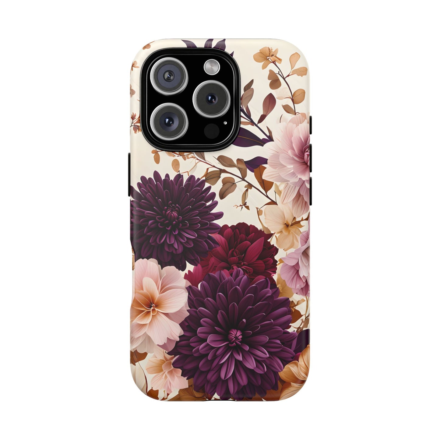 Floral Tough Phone Case - Elegant Design for iPhones & Androids
