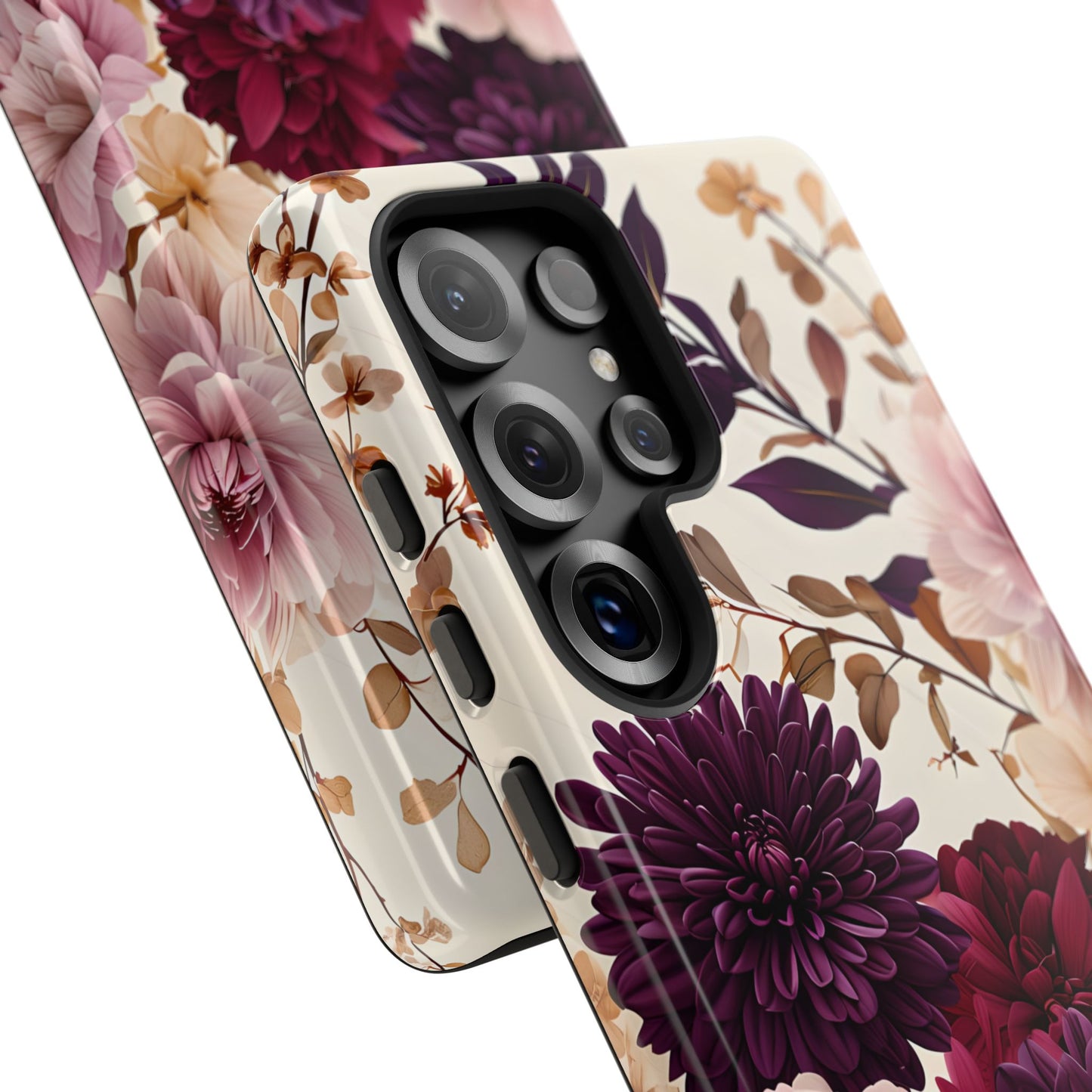 Floral Tough Phone Case - Elegant Design for iPhones & Androids