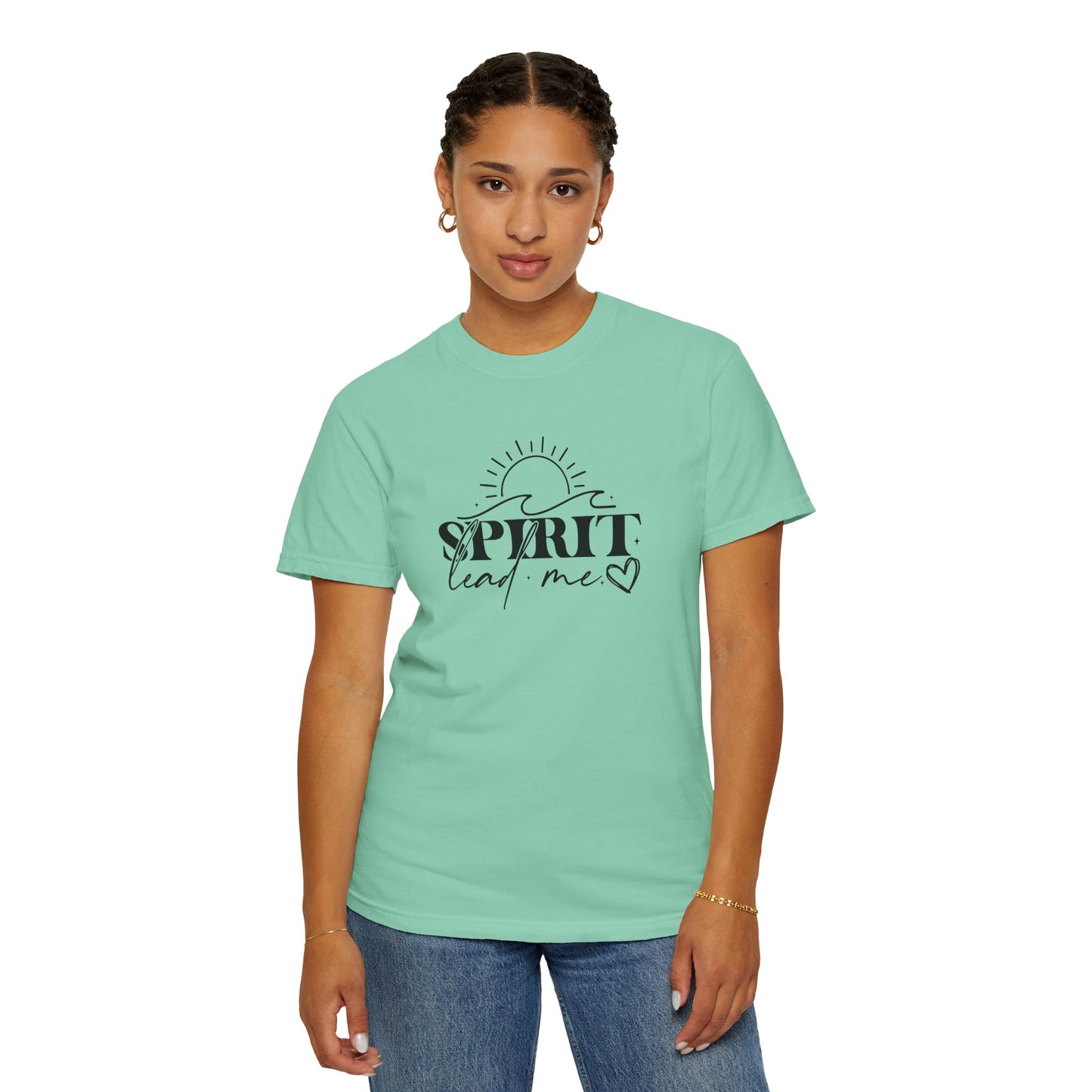 Inspirational Unisex Garment-Dyed T-Shirt - 'Spirit Lead Me' & 'Where My Trust Is'
